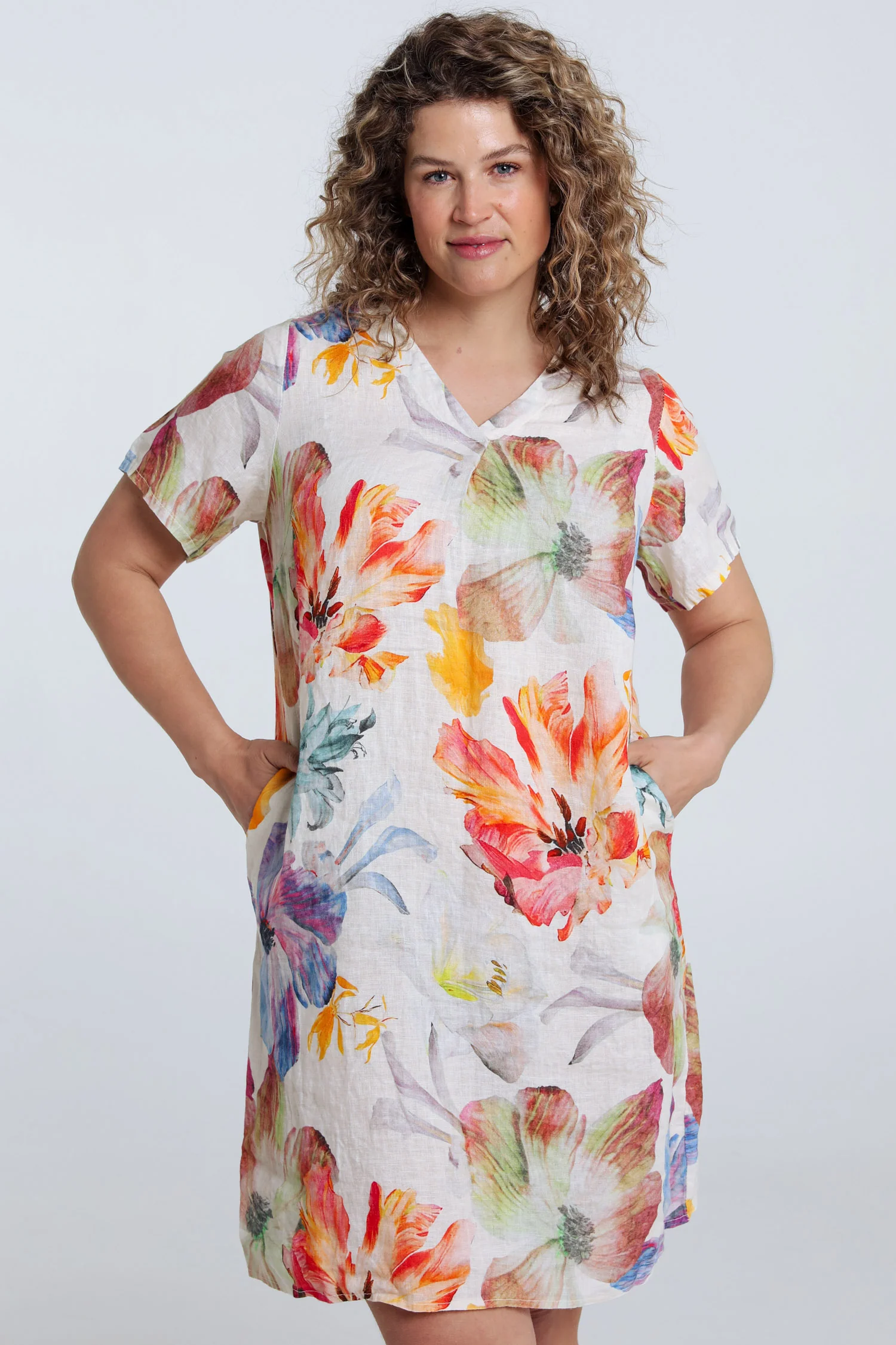 Robe en lin imprimé fleurs - Image 12