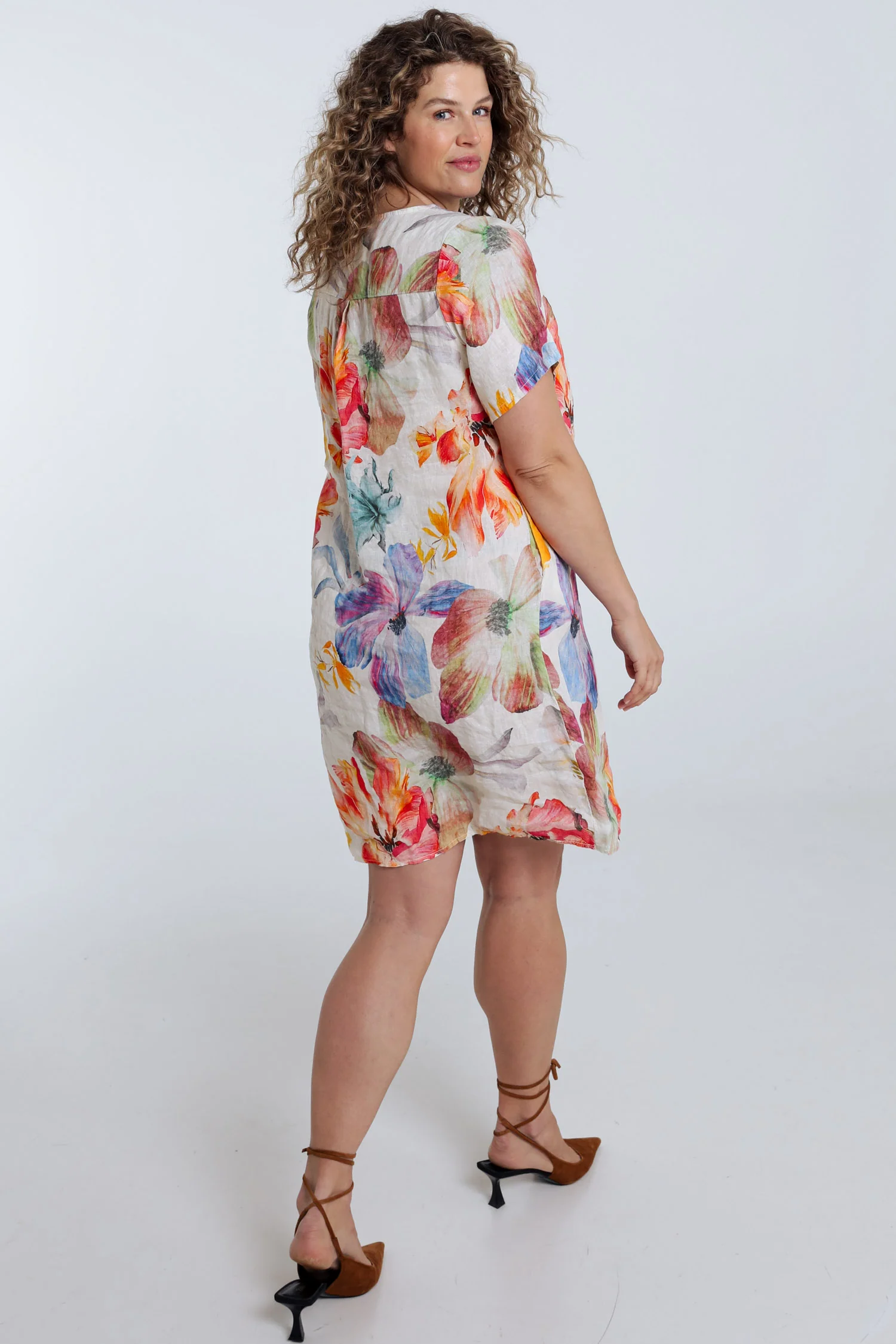 Robe en lin imprimé fleurs - Image 13