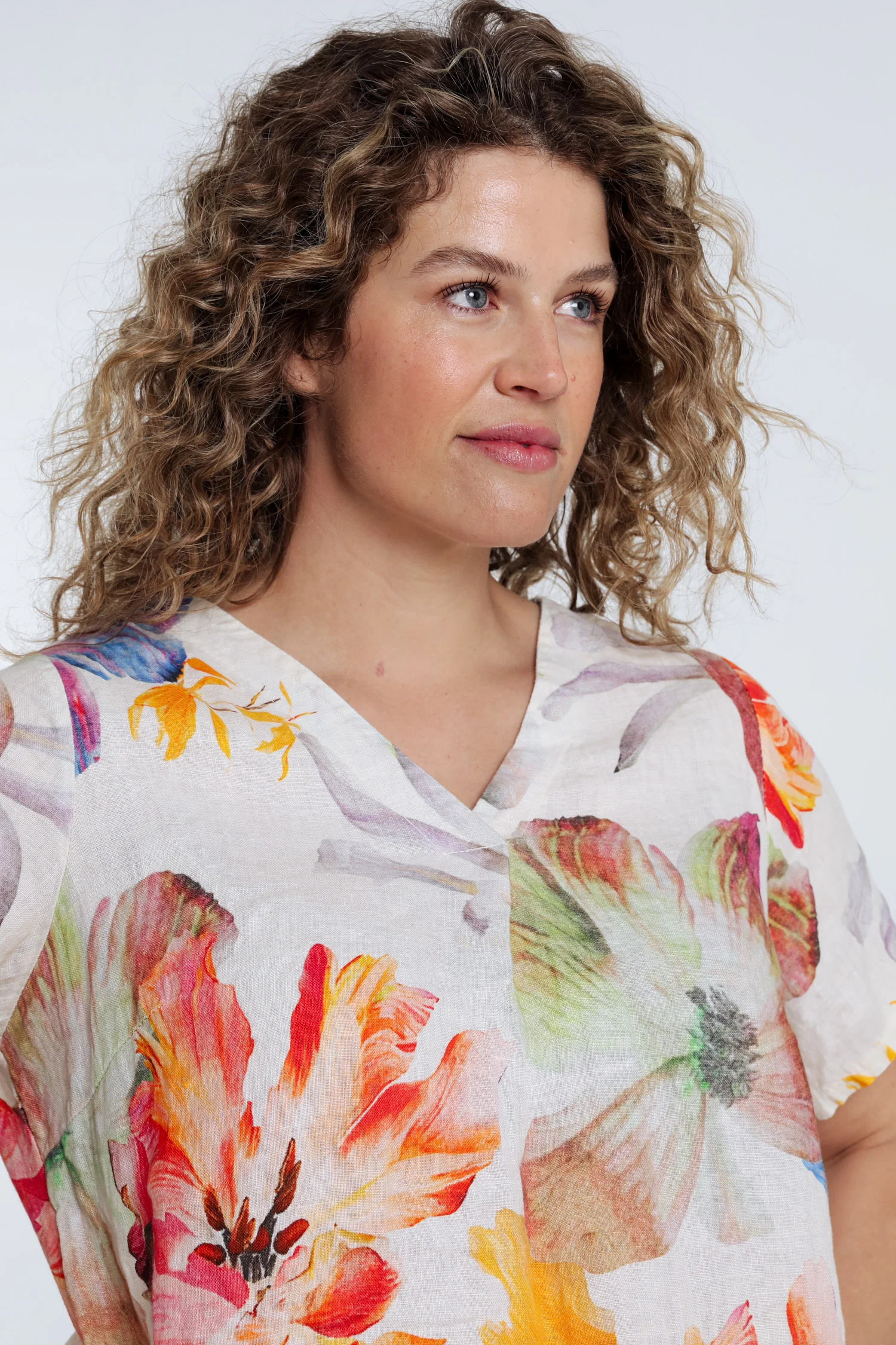 Robe en lin imprimé fleurs - Image 14