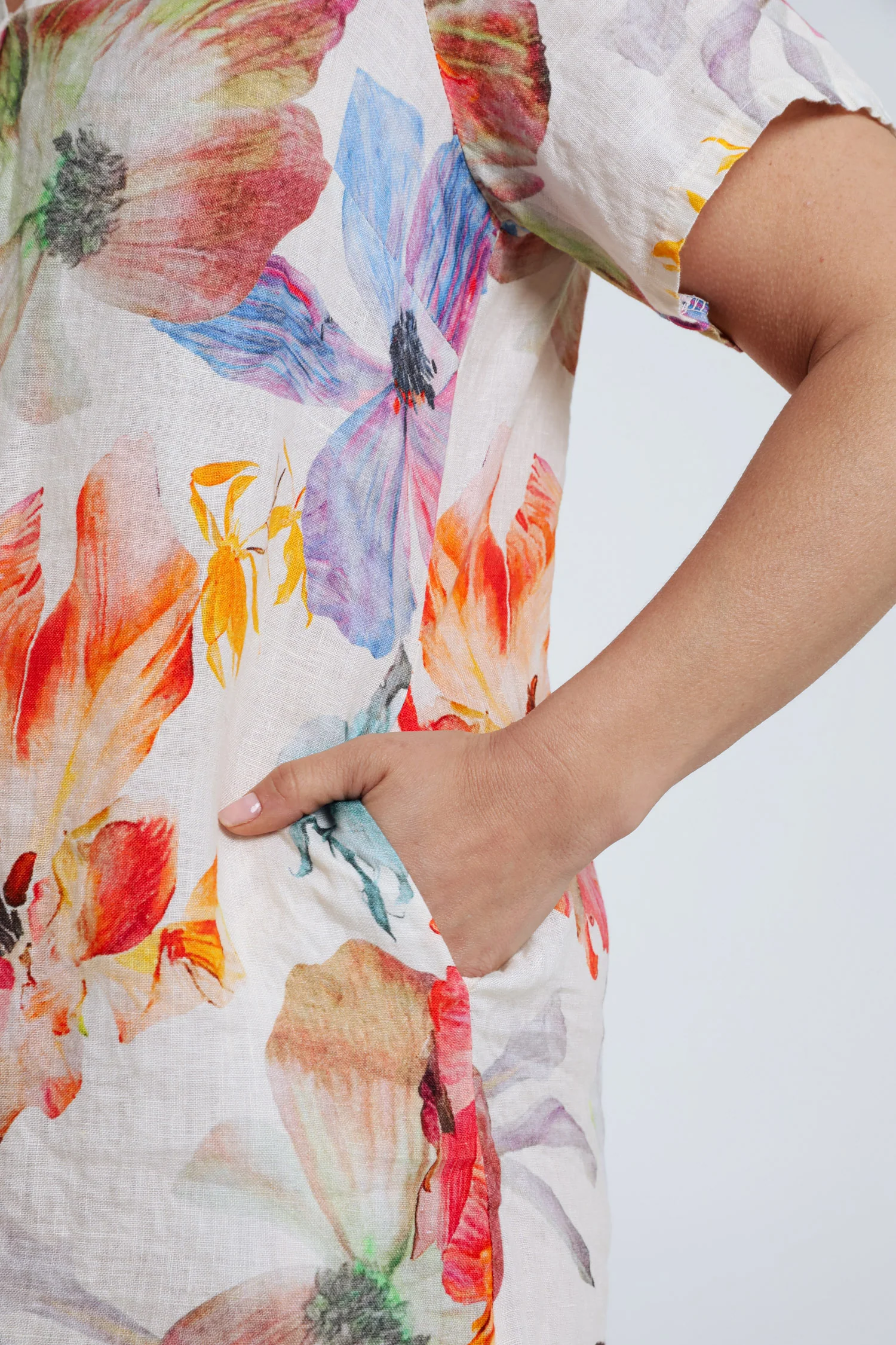 Robe en lin imprimé fleurs - Image 16