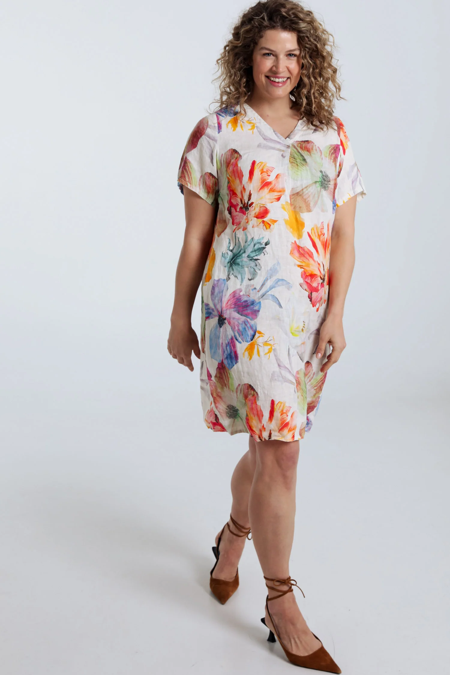 Robe en lin imprimé fleurs - Image 18