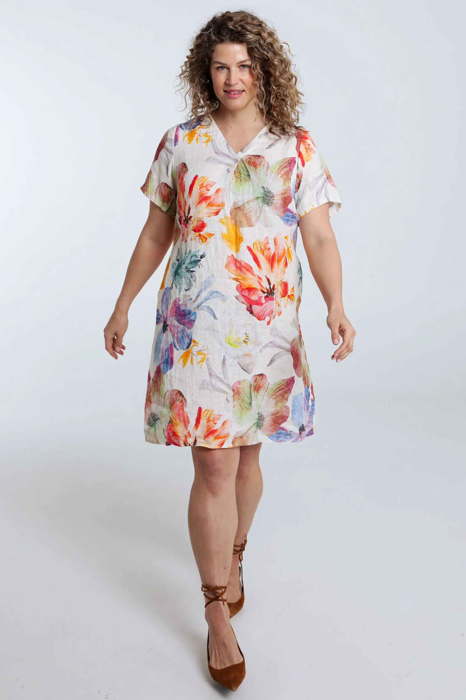 Robe en lin imprimé fleurs - Image 19