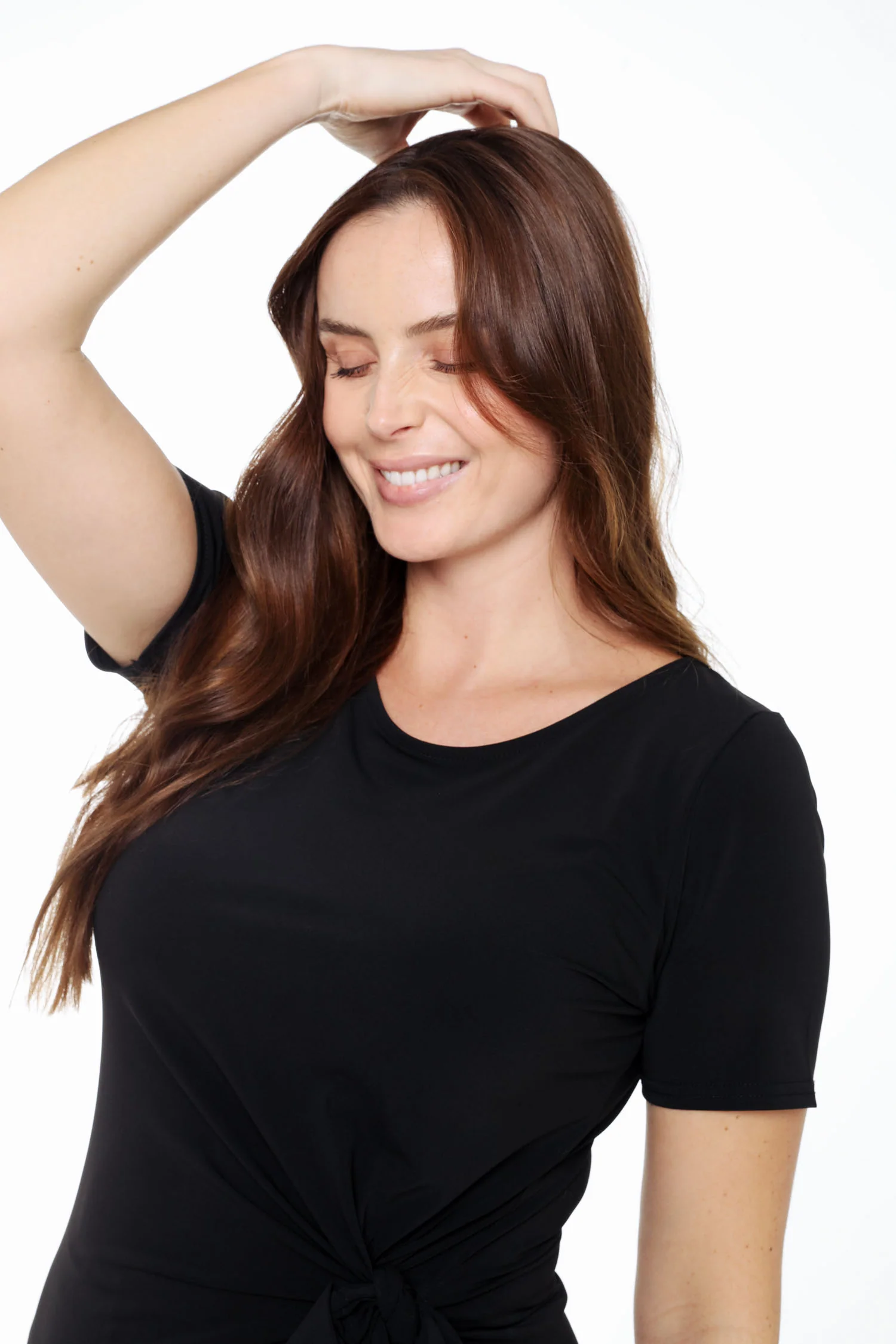 Robe en maille unie avec noeud - Image 6