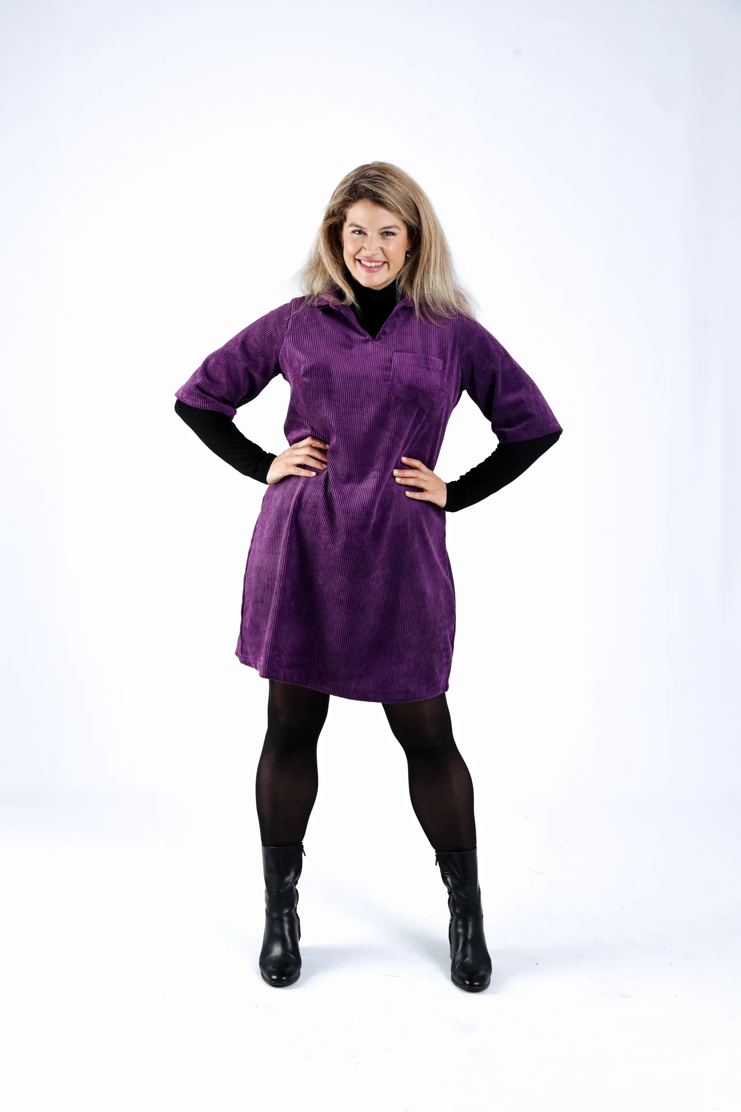 Robe en velours côtelé unie - Image 7