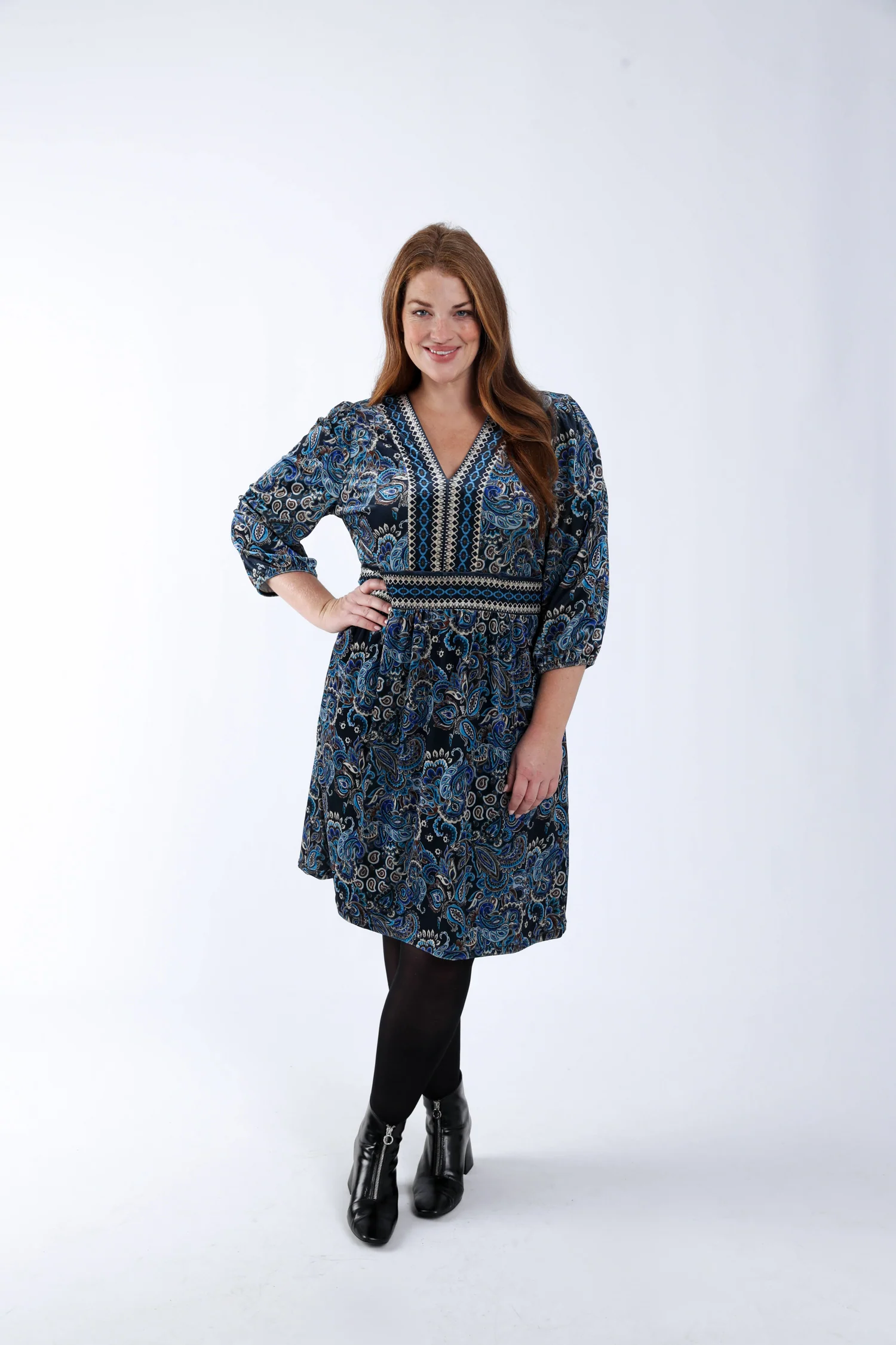 Robe en velours imprimé cachemire - Image 8
