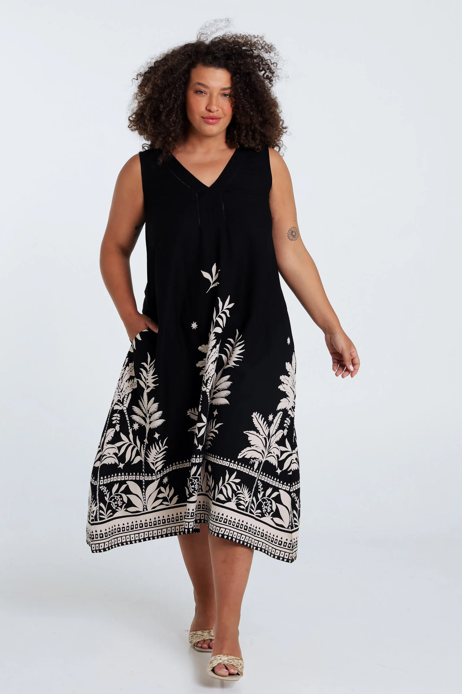 Robe en viscose imprimé feuillage - Image 7
