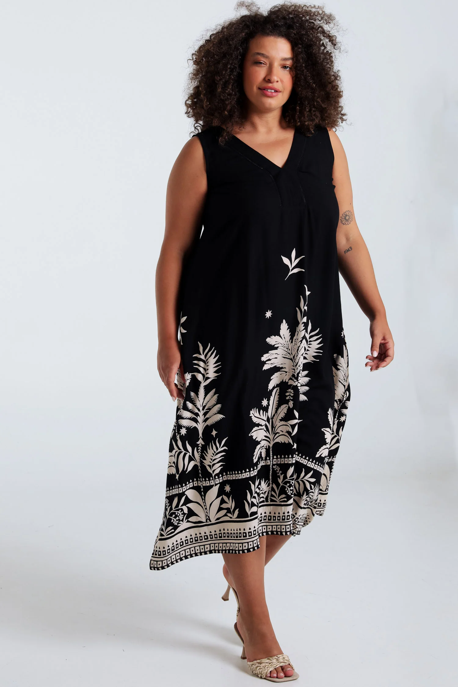 Robe en viscose imprimé feuillage - Image 8