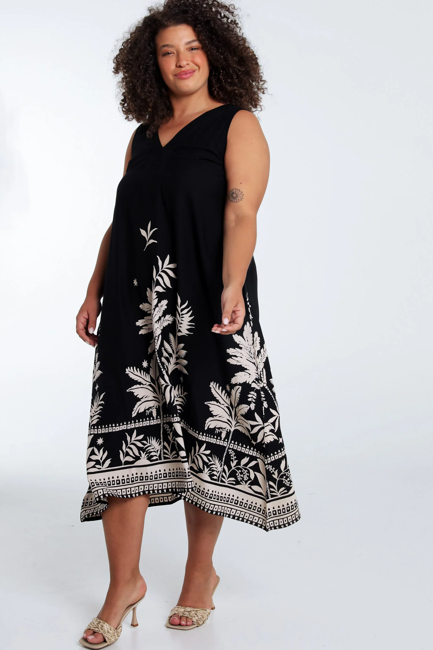Robe en viscose imprimé feuillage - Image 9