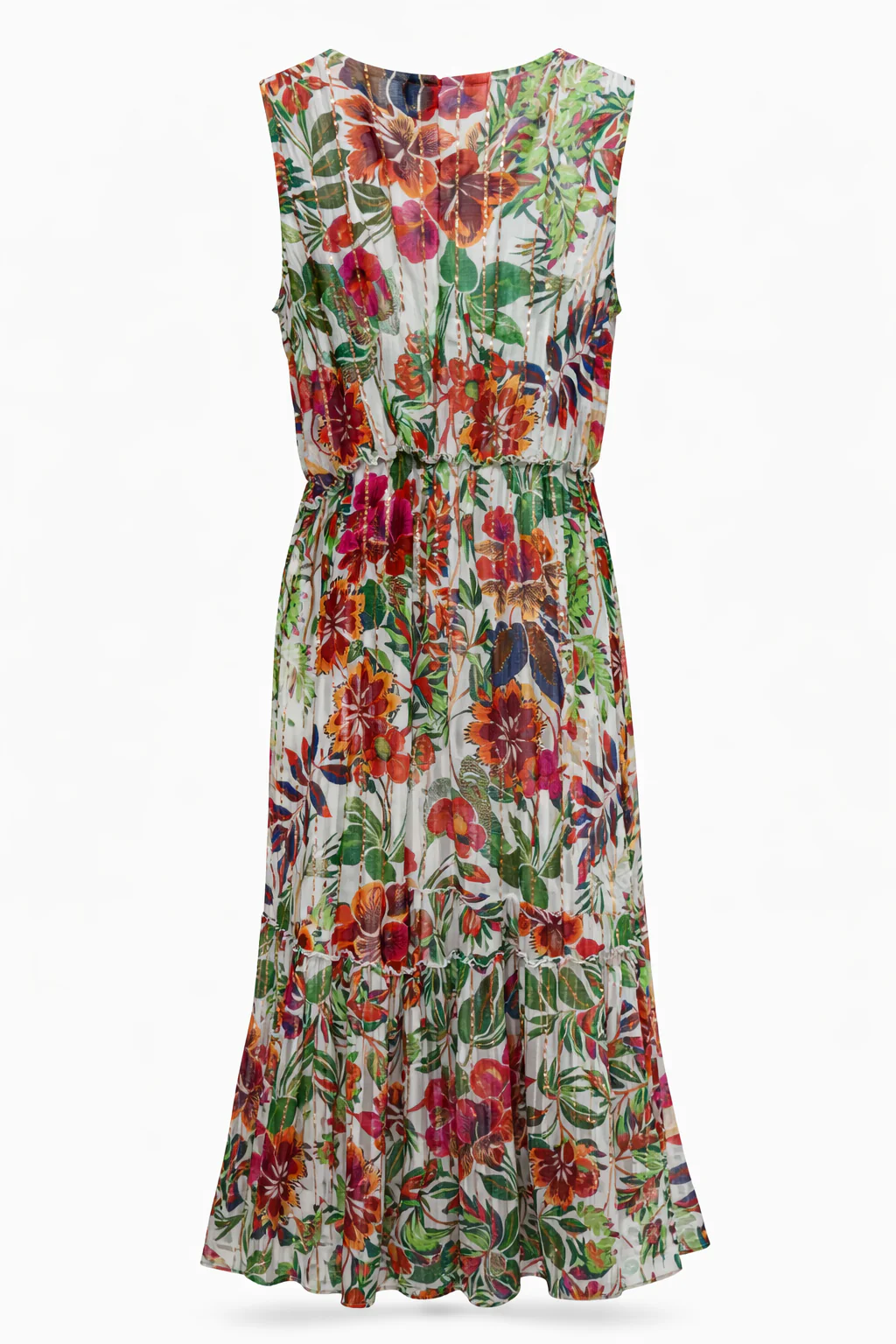 Robe en viscose imprimé fleuri avec lurex - Image 11