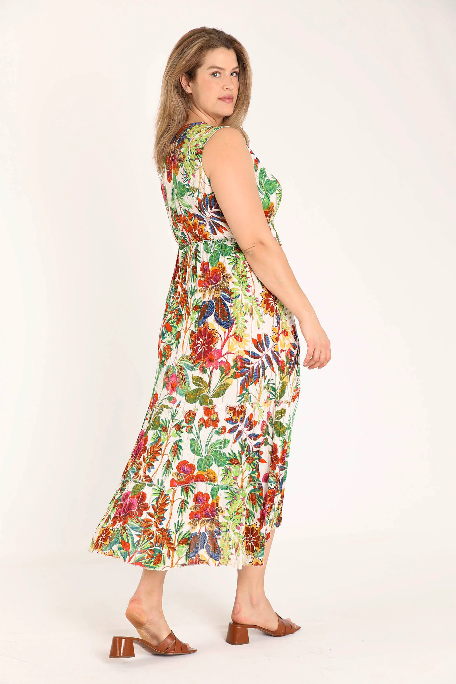 Robe en viscose imprimé fleuri avec lurex - Image 2