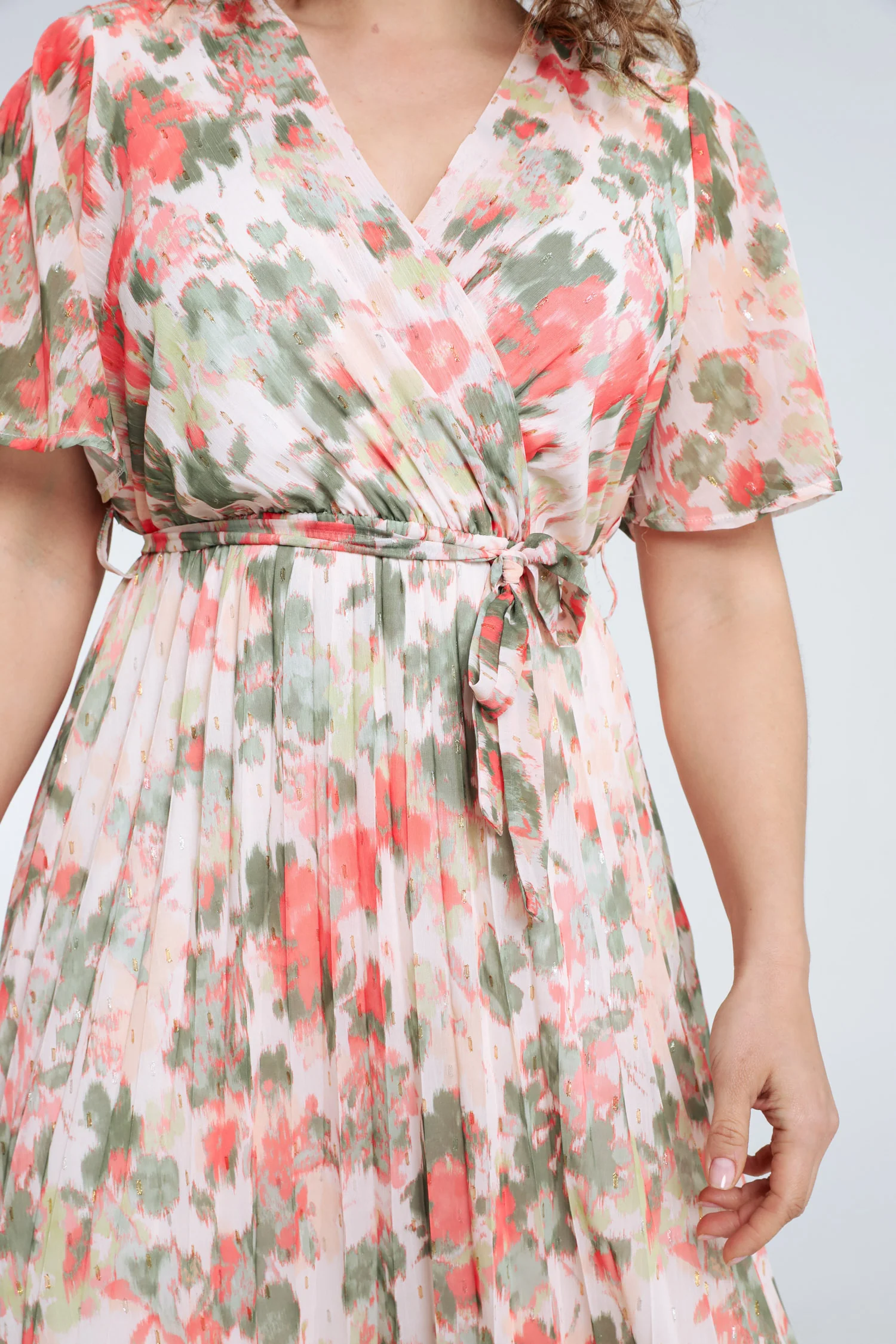 Robe en voile imprimé floral avec lurex - Image 6