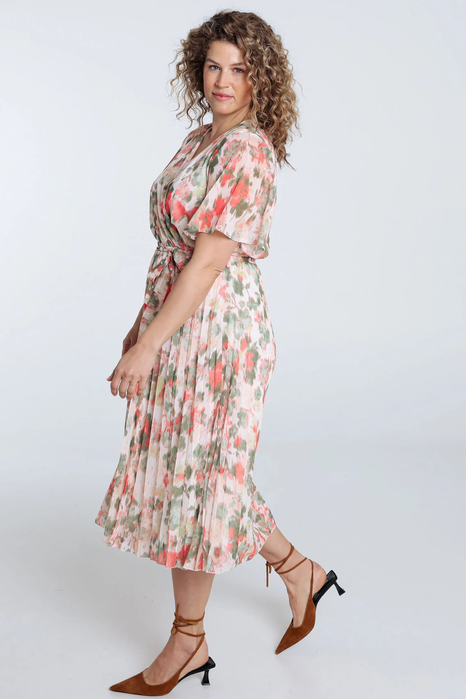 Robe en voile imprimé floral avec lurex - Image 7