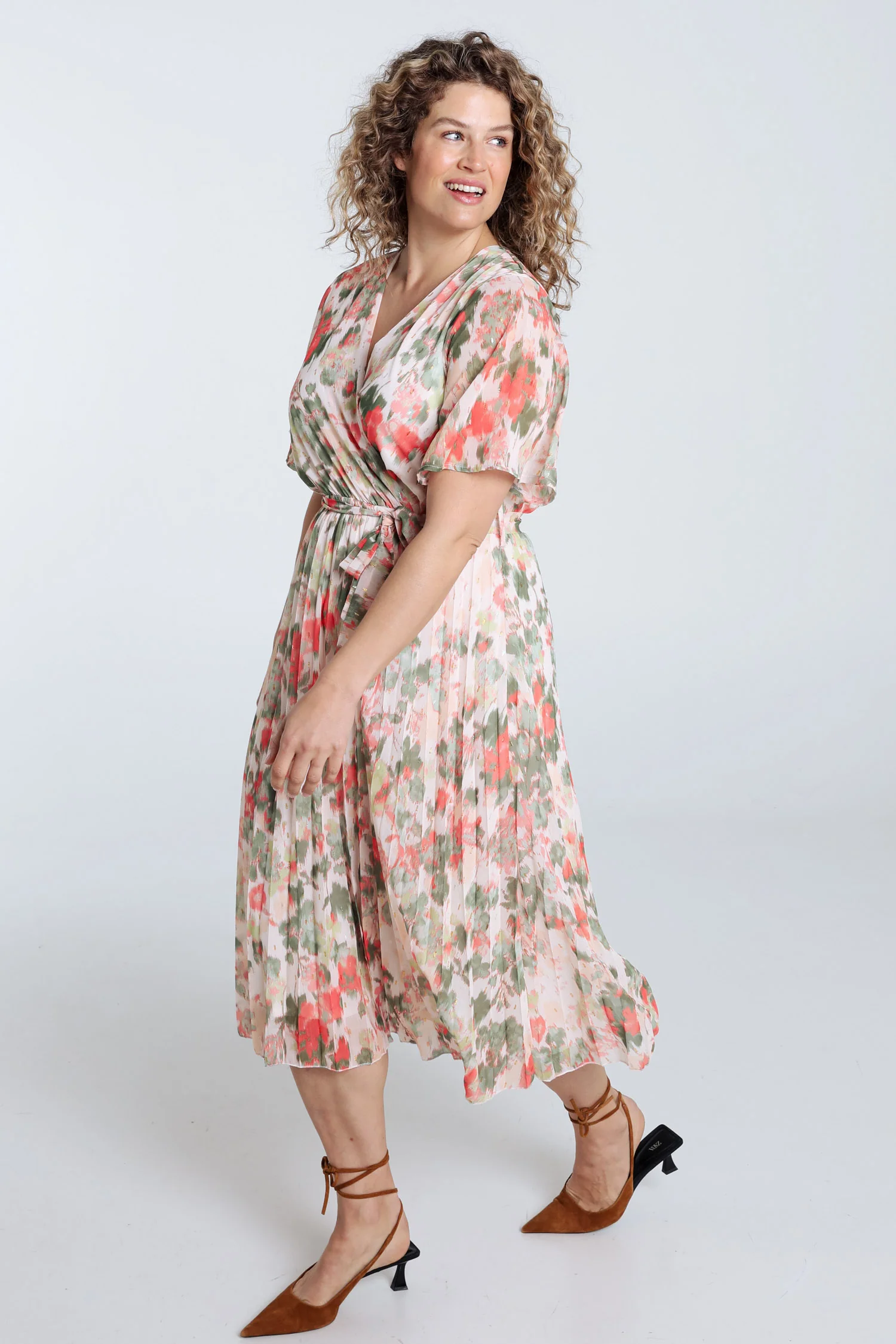 Robe en voile imprimé floral avec lurex - Image 8