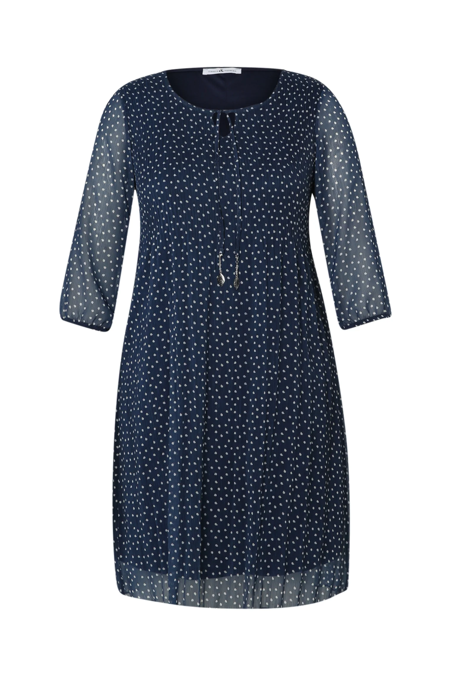 Robe en voile plissé imprimé pois - Image 10