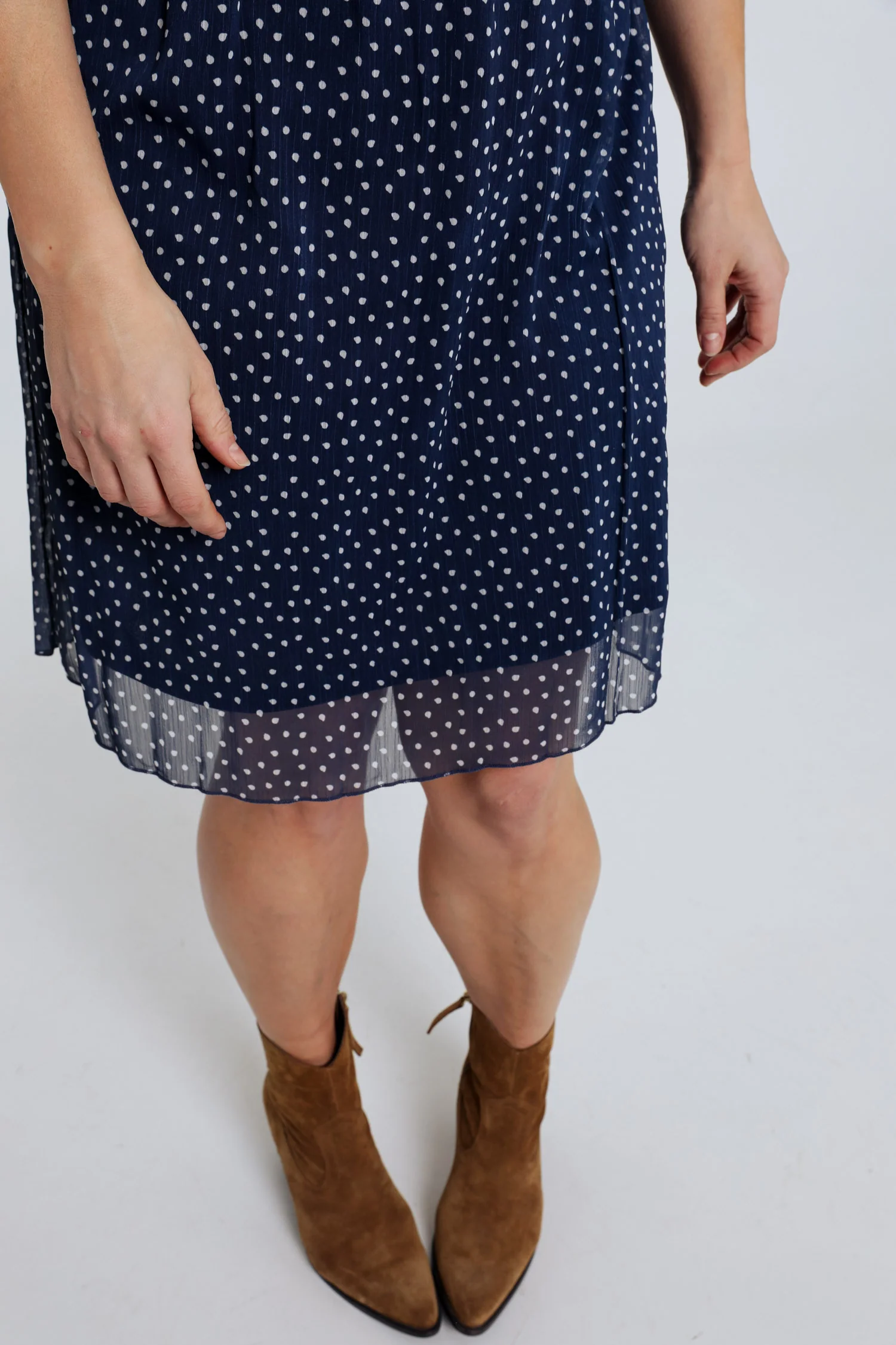 Robe en voile plissé imprimé pois - Image 5