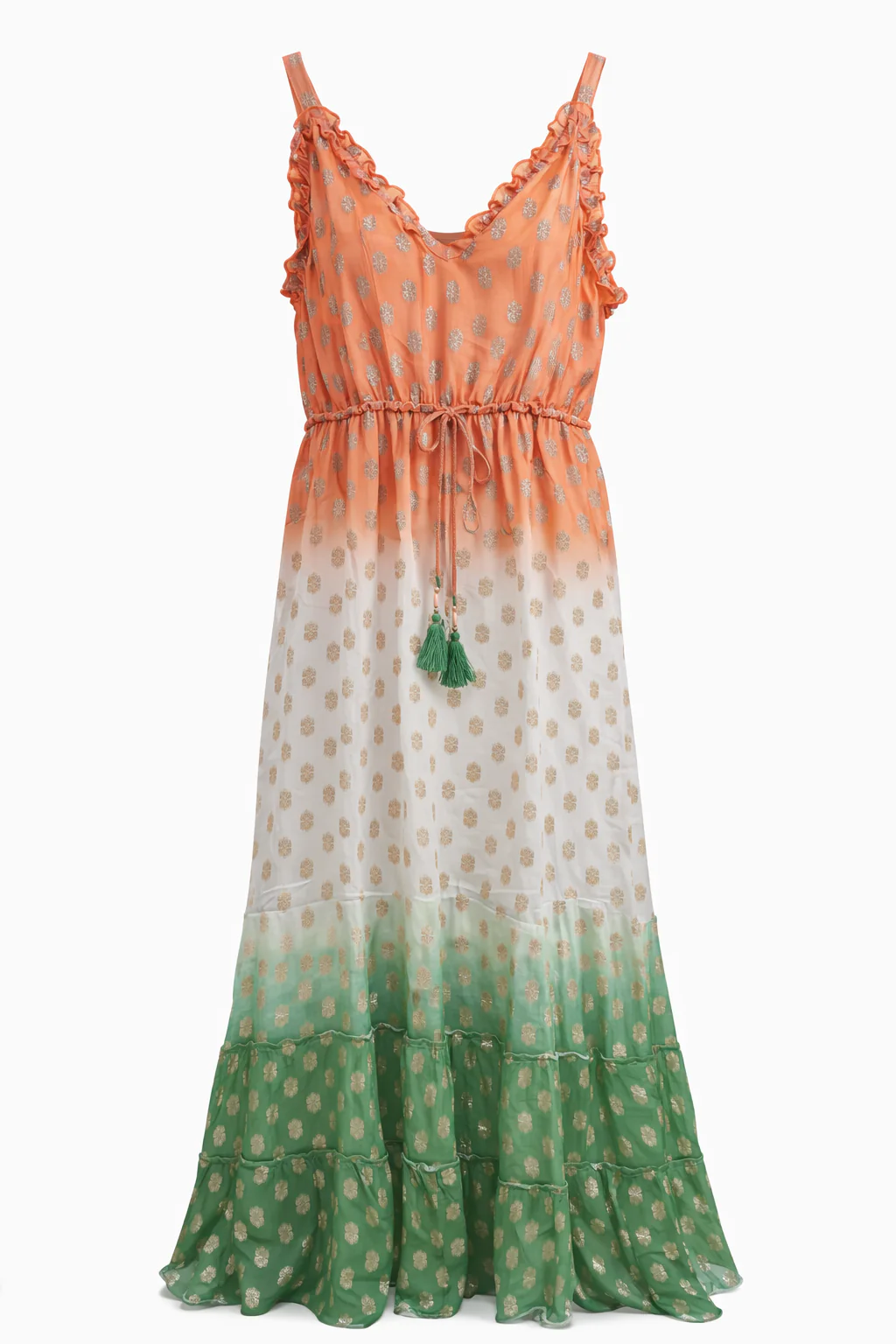 Robe longue dégradé de couleur et foil