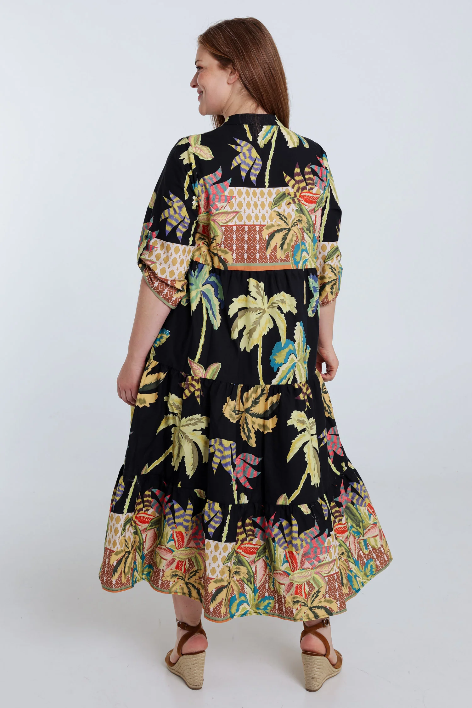 Robe longue en coton imprimé palmier - Image 2