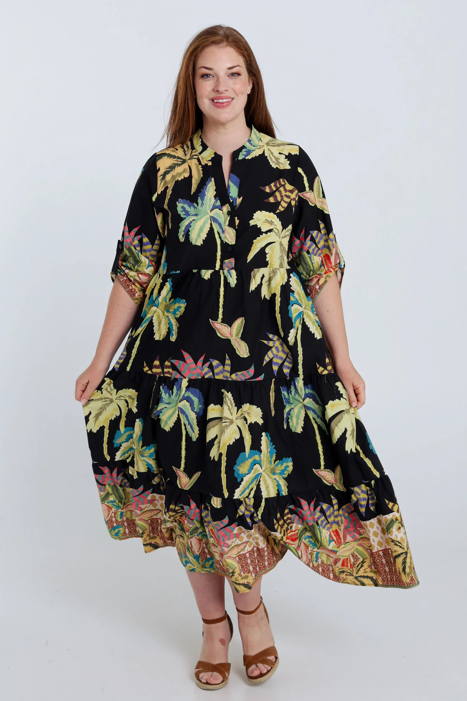Robe longue en coton imprimé palmier - Image 7