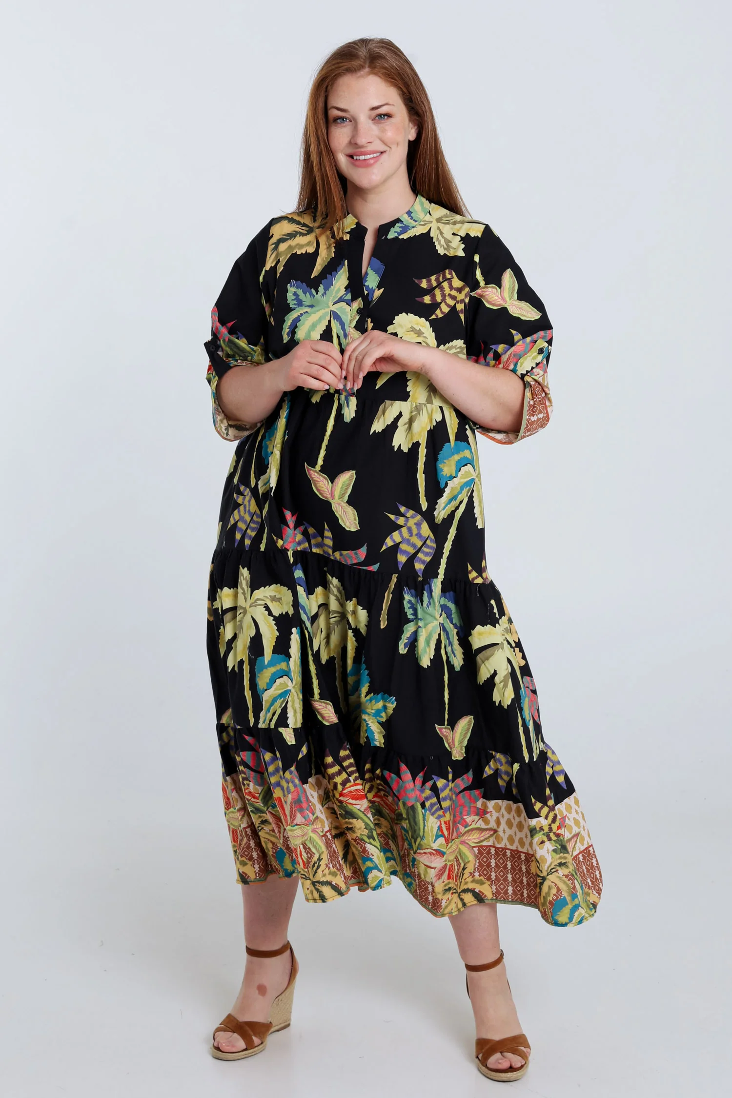 Robe longue en coton imprimé palmier - Image 8