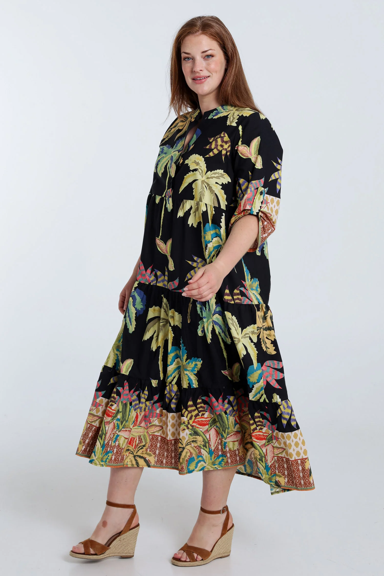 Robe longue en coton imprimé palmier - Image 9