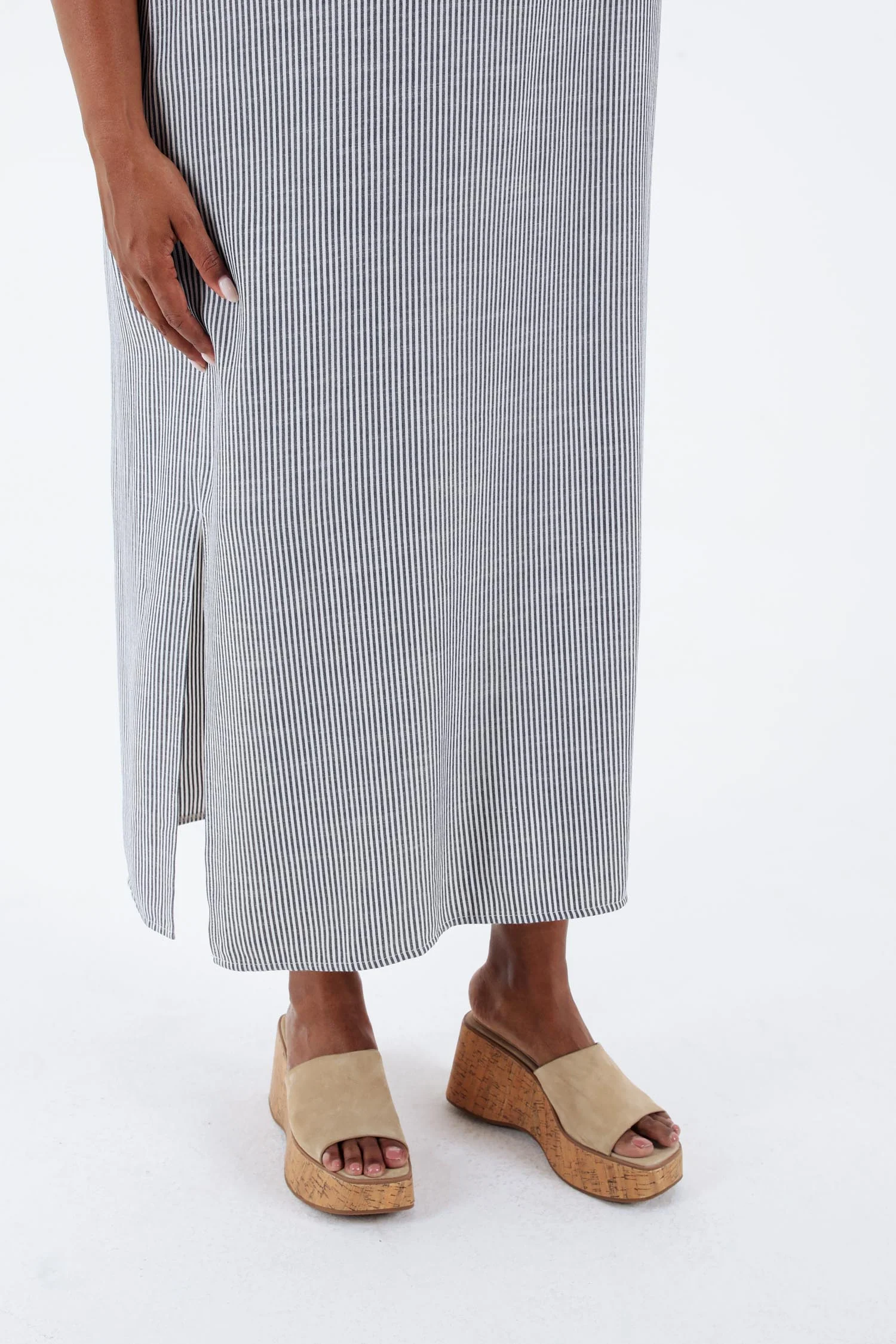 Robe longue en viscose à rayures - Image 5