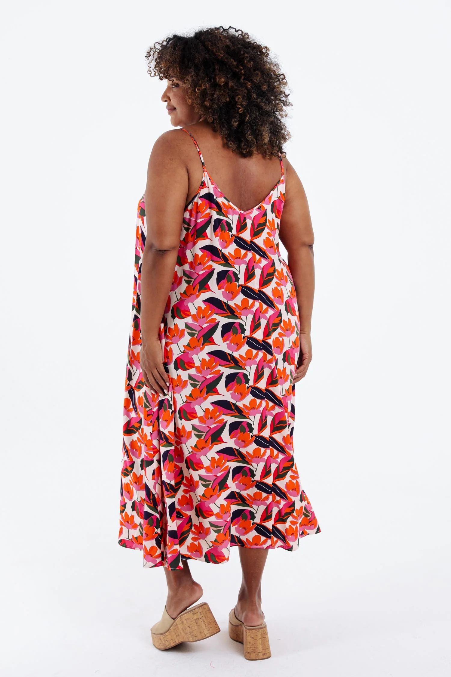 Robe longue en viscose fines bretelles imprimé floral - Image 2