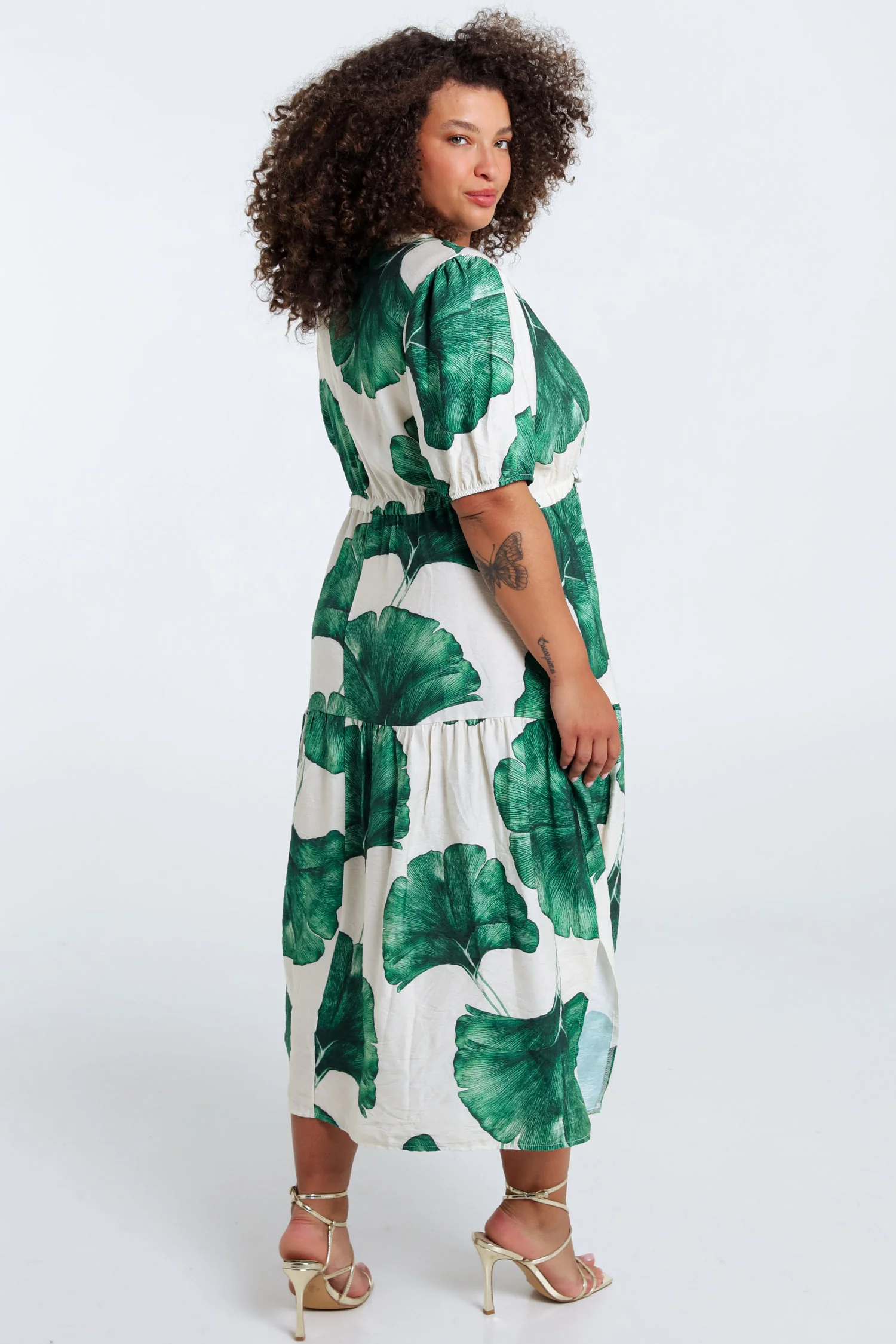 Robe longue en viscose imprimé feuillage - Image 13