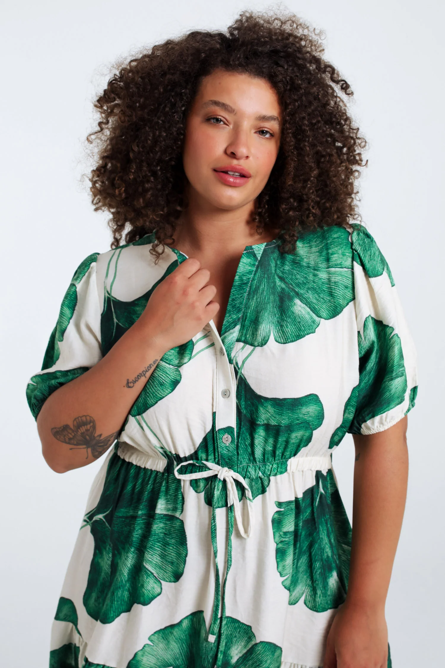 Robe longue en viscose imprimé feuillage - Image 14