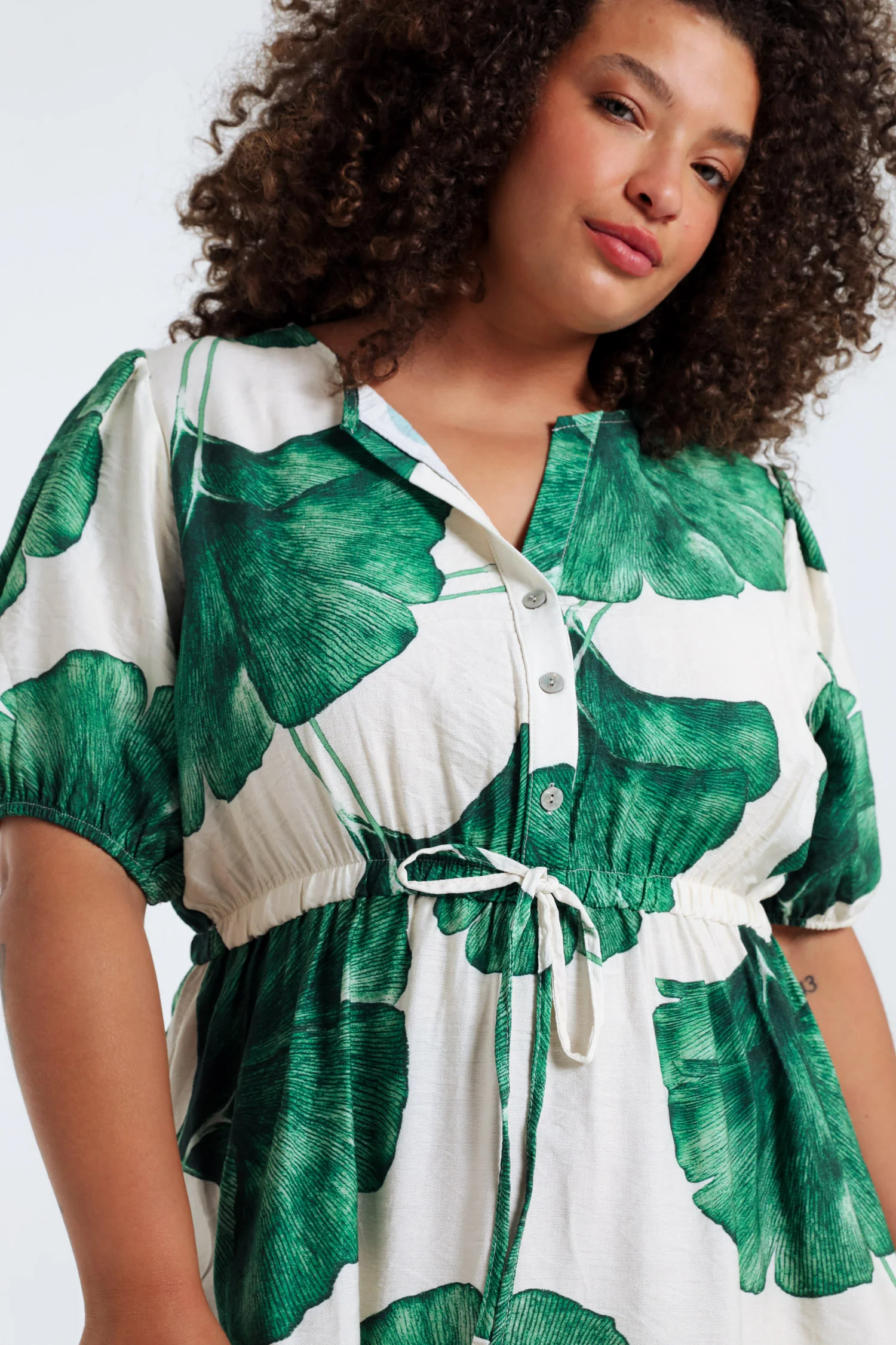 Robe longue en viscose imprimé feuillage - Image 16