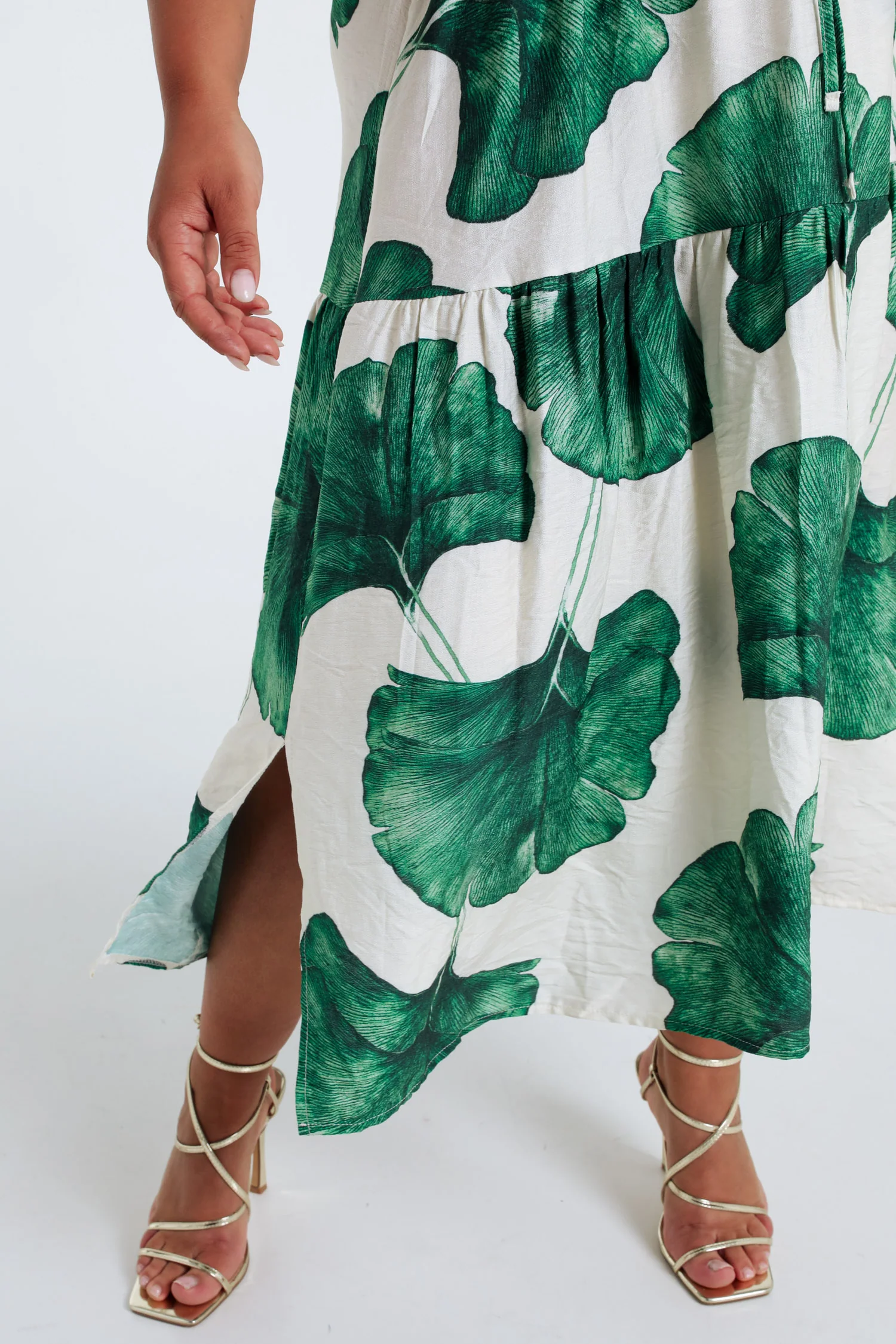 Robe longue en viscose imprimé feuillage - Image 17