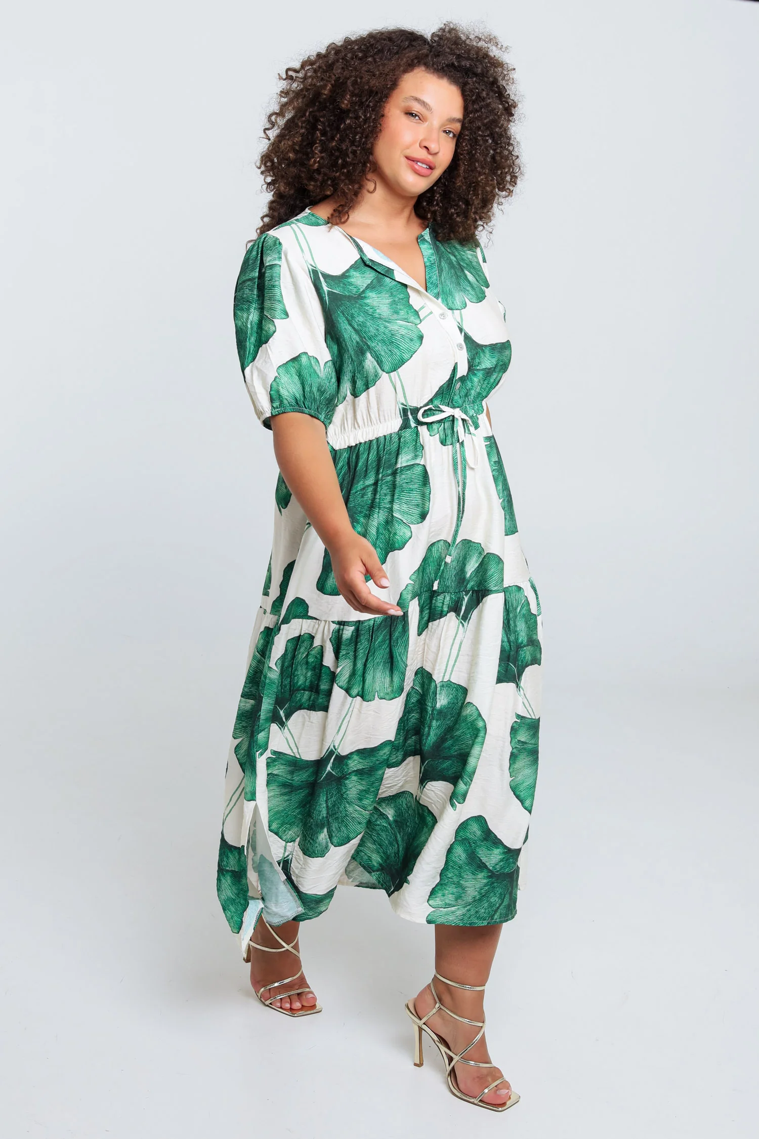 Robe longue en viscose imprimé feuillage - Image 19