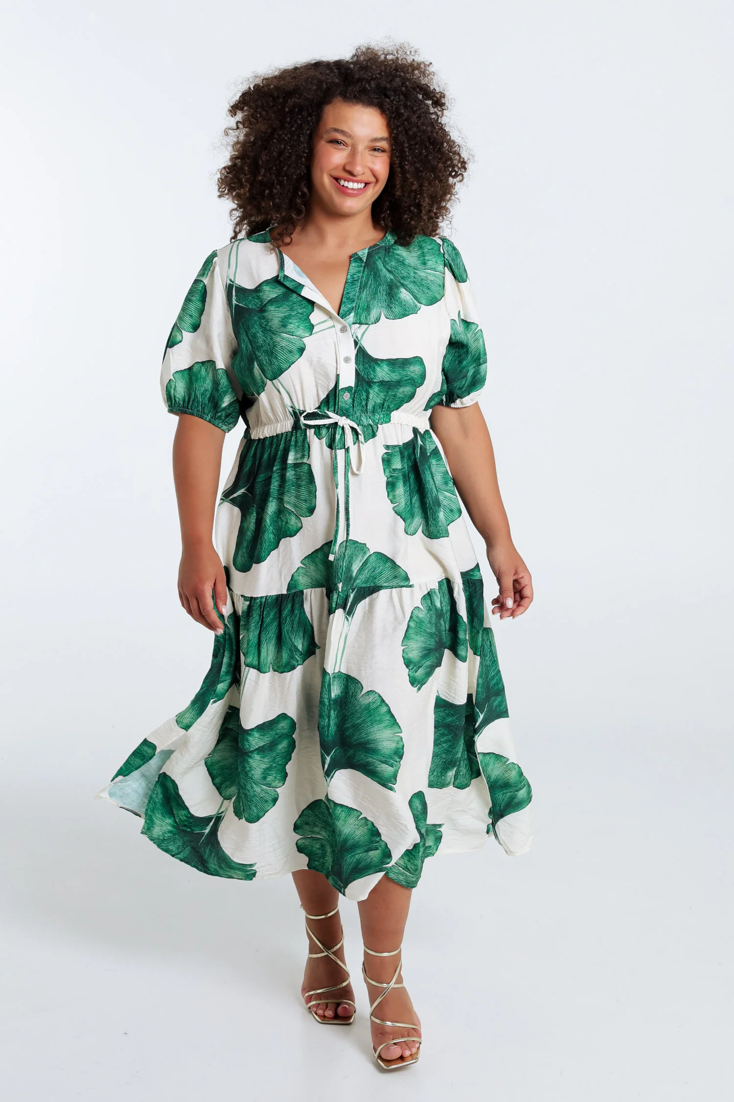 Robe longue en viscose imprimé feuillage - Image 20