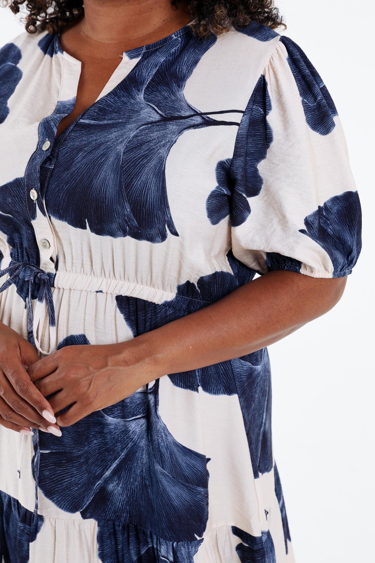 Robe longue en viscose imprimé feuillage - Image 6