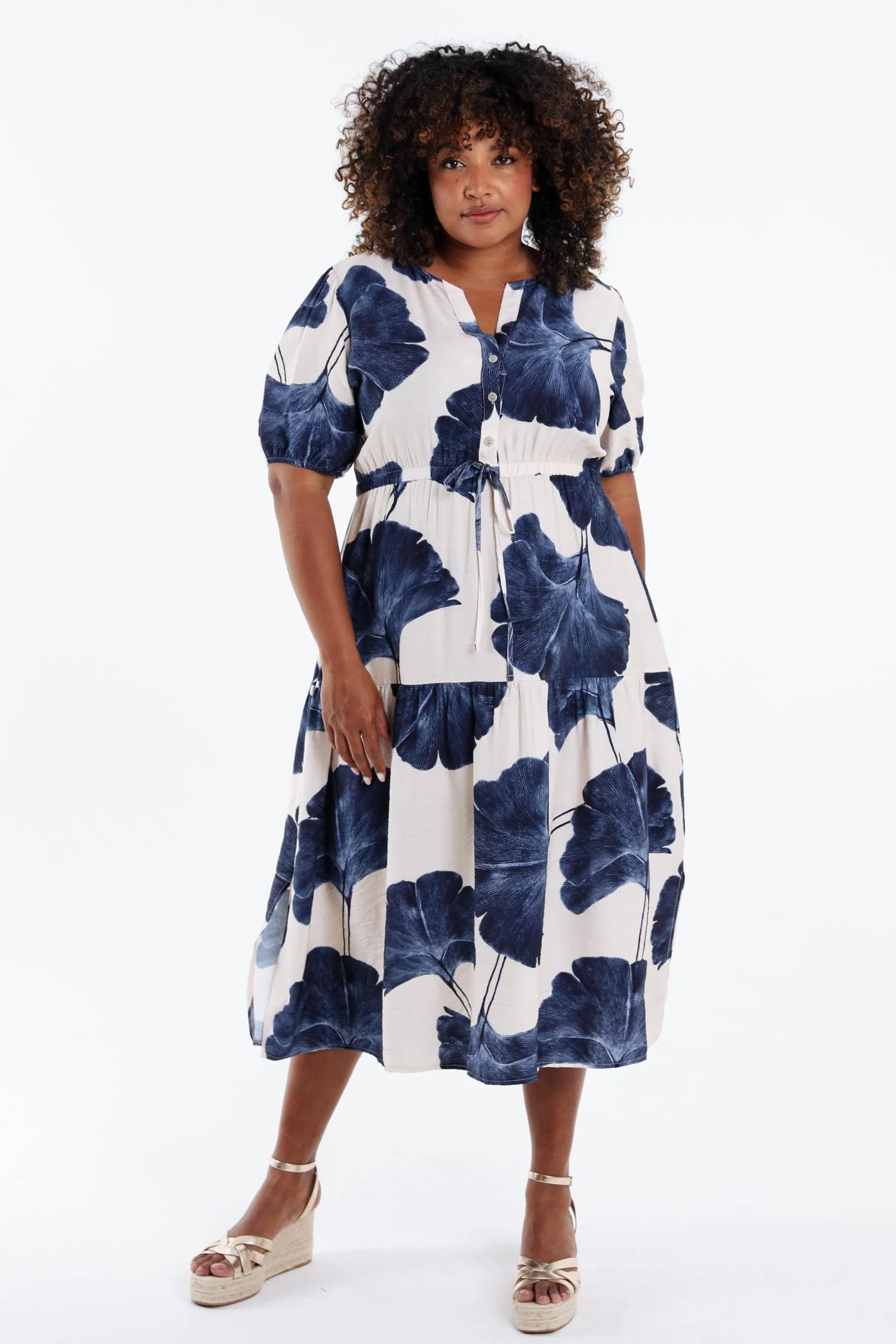 Robe longue en viscose imprimé feuillage - Image 7