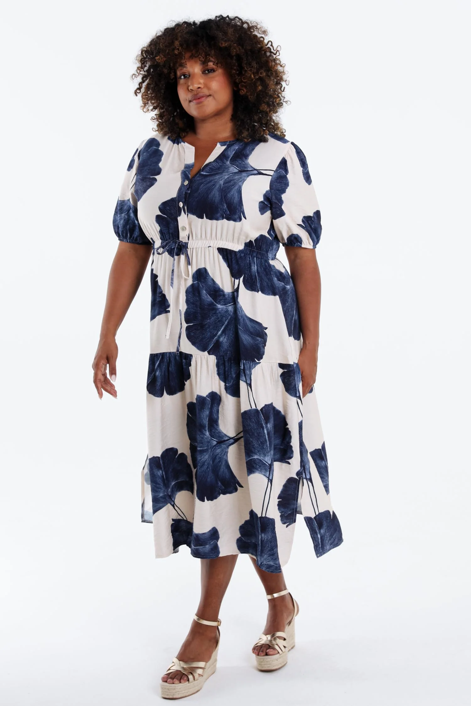 Robe longue en viscose imprimé feuillage - Image 8