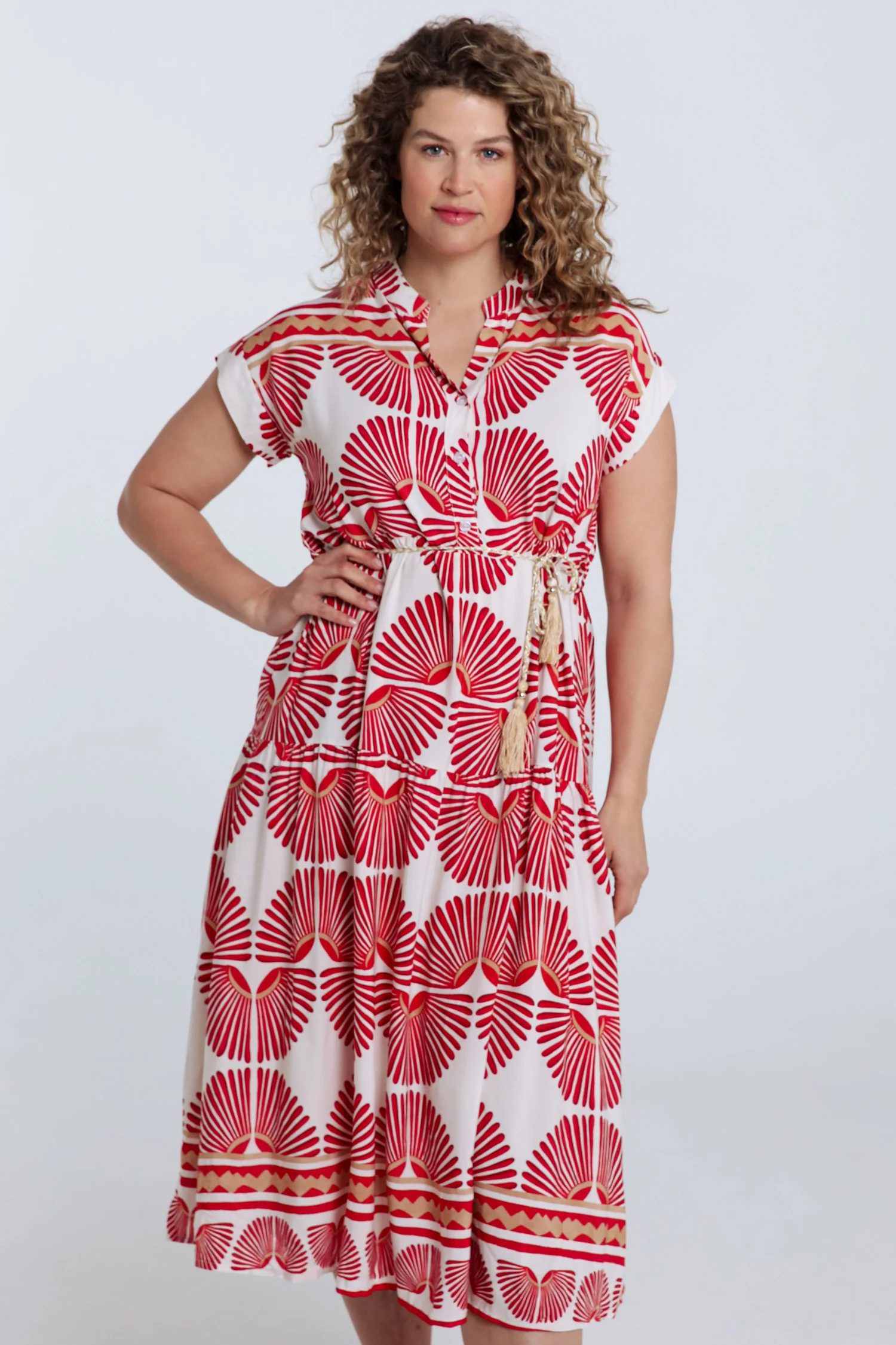 Robe longue en viscose imprimé feuillage - Image 12