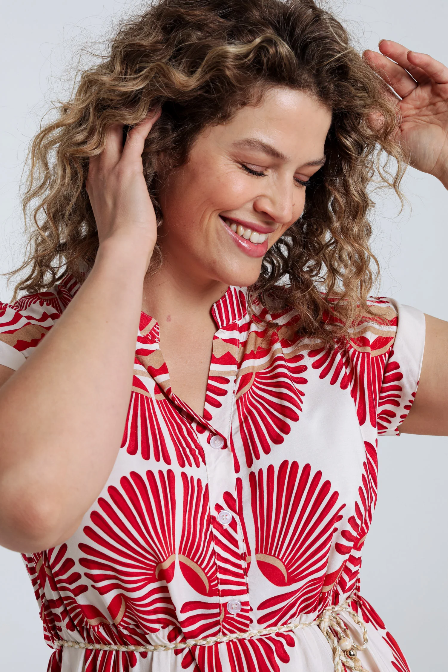 Robe longue en viscose imprimé feuillage - Image 17