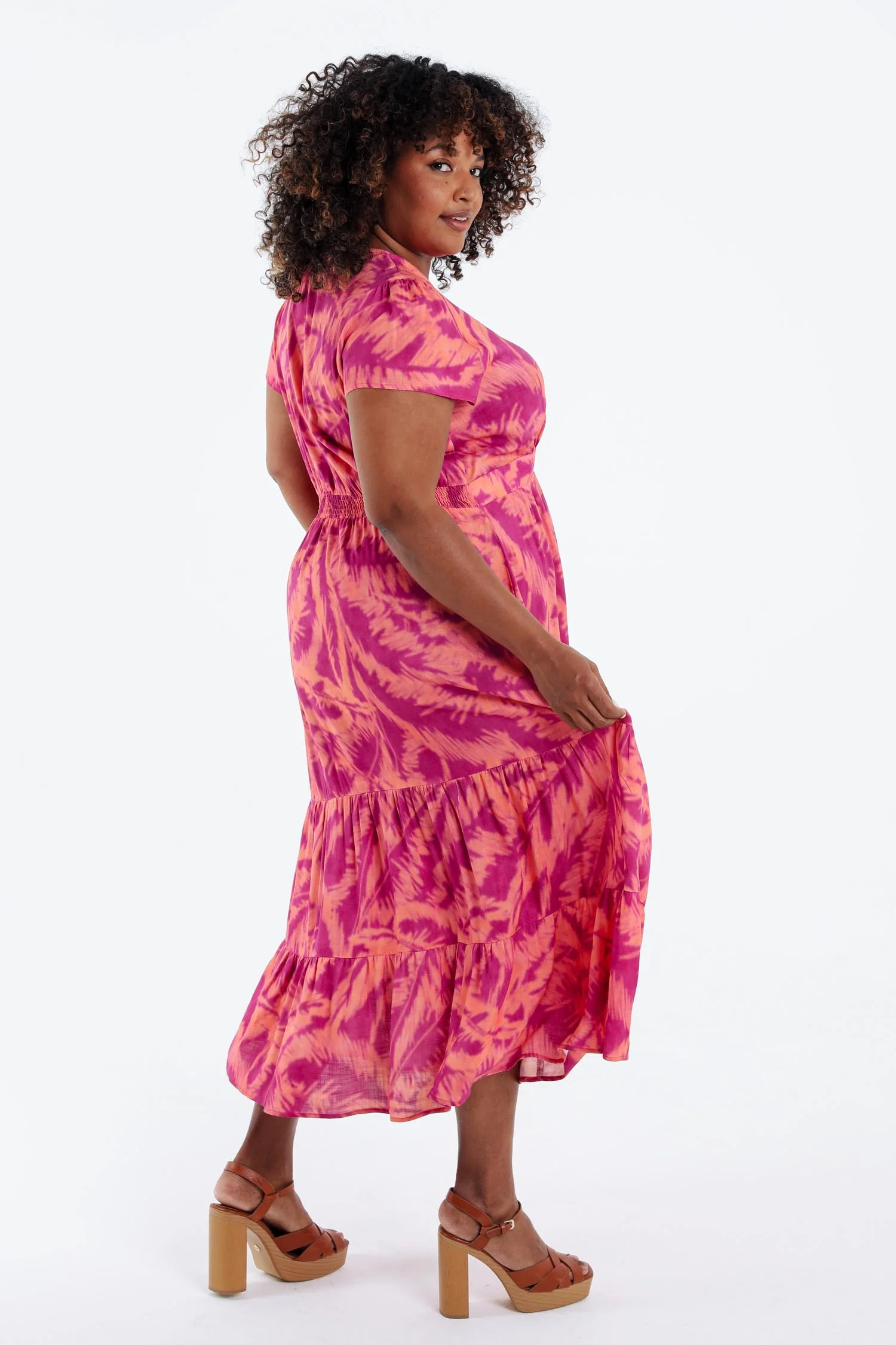 Robe longue en viscose imprimé feuillage - Image 2