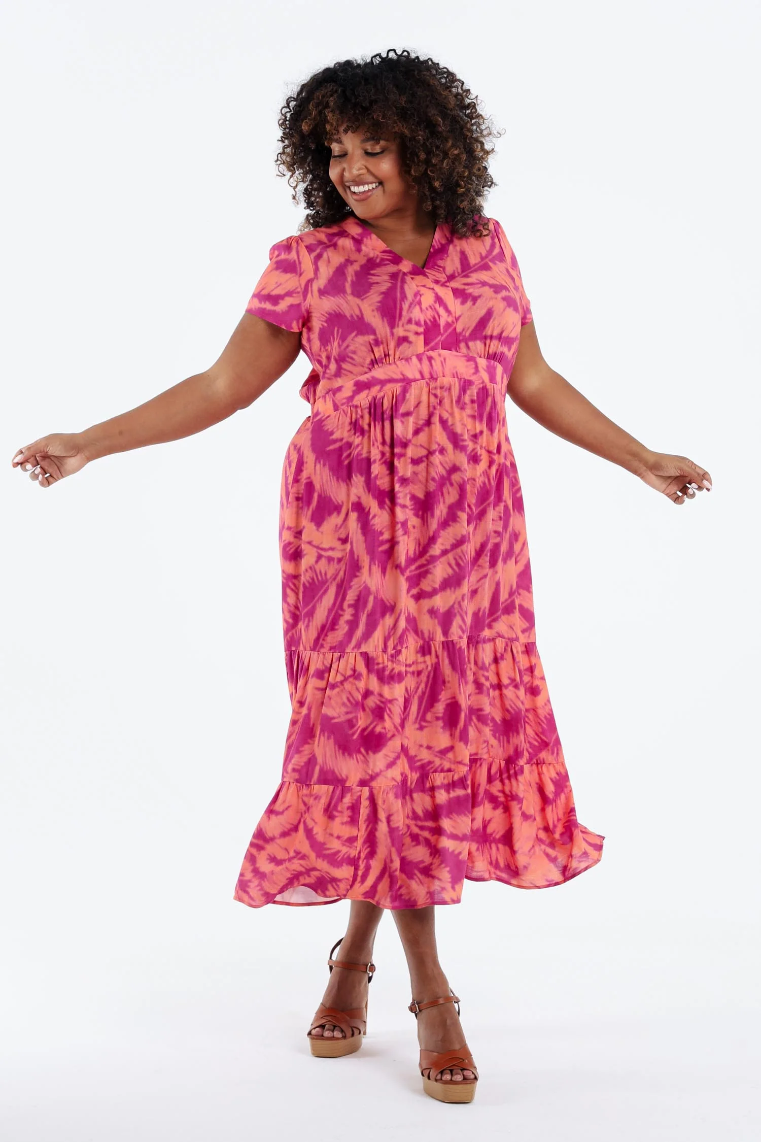 Robe longue en viscose imprimé feuillage - Image 7