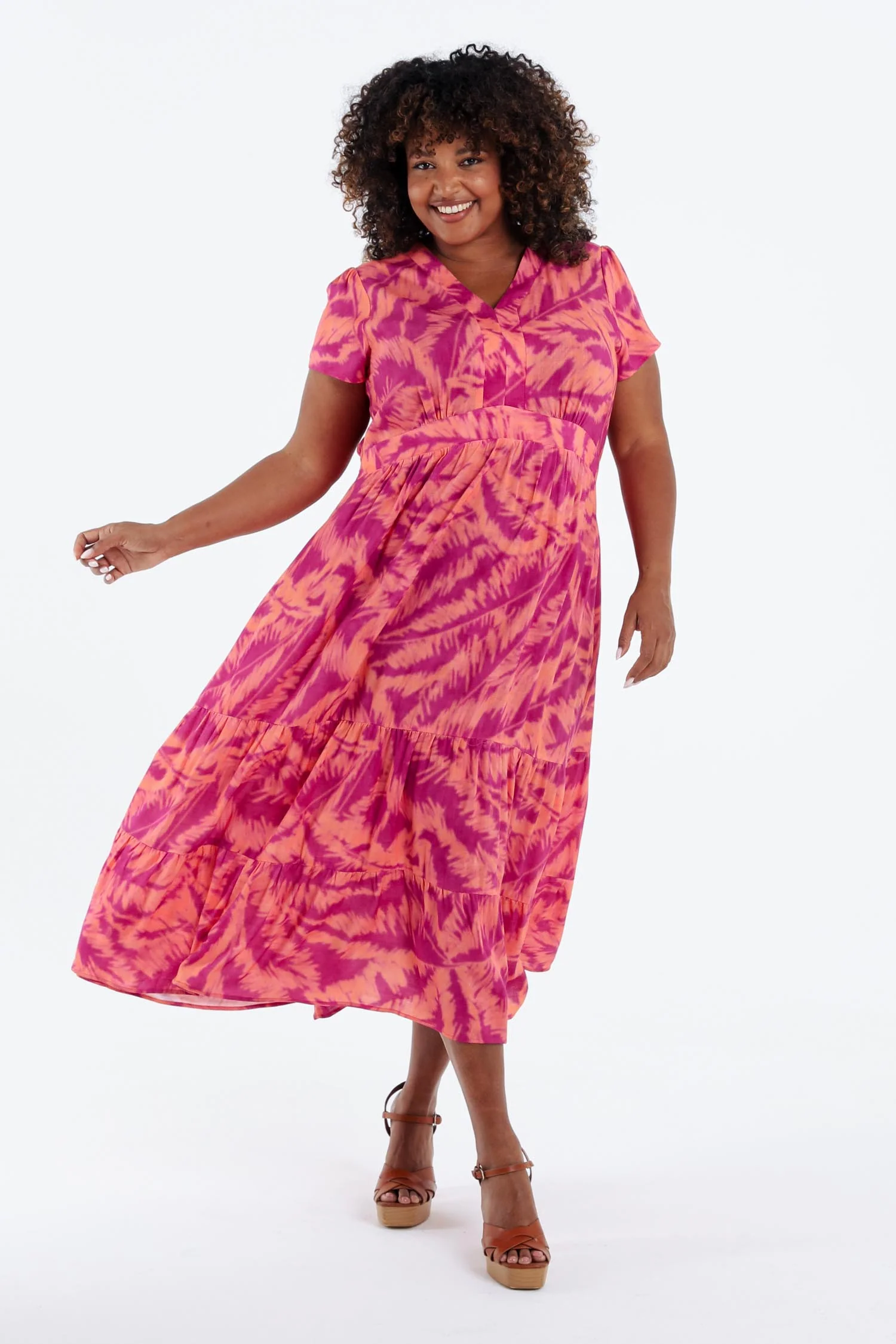 Robe longue en viscose imprimé feuillage - Image 8
