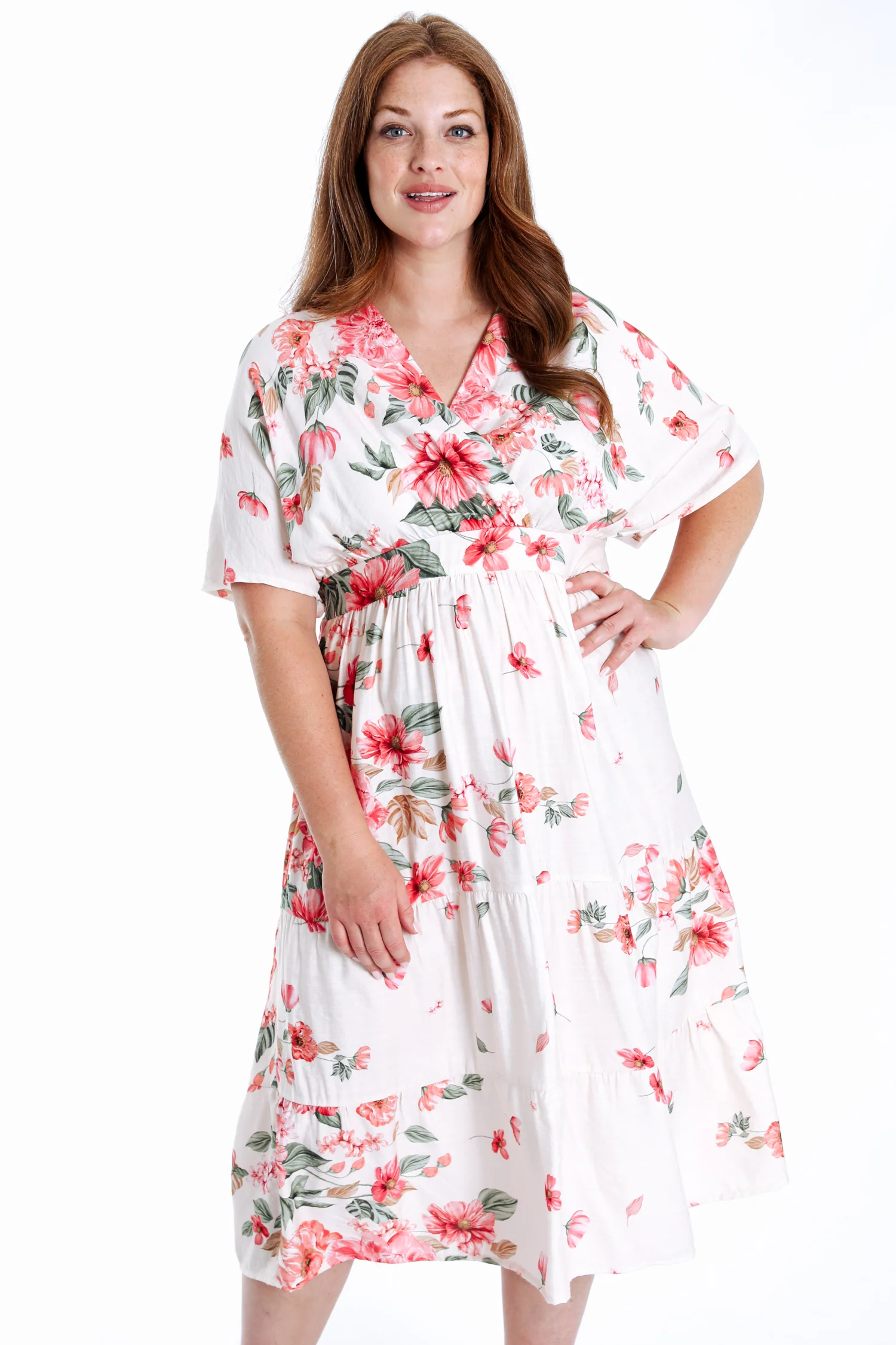 Robe longue en viscose imprimé floral