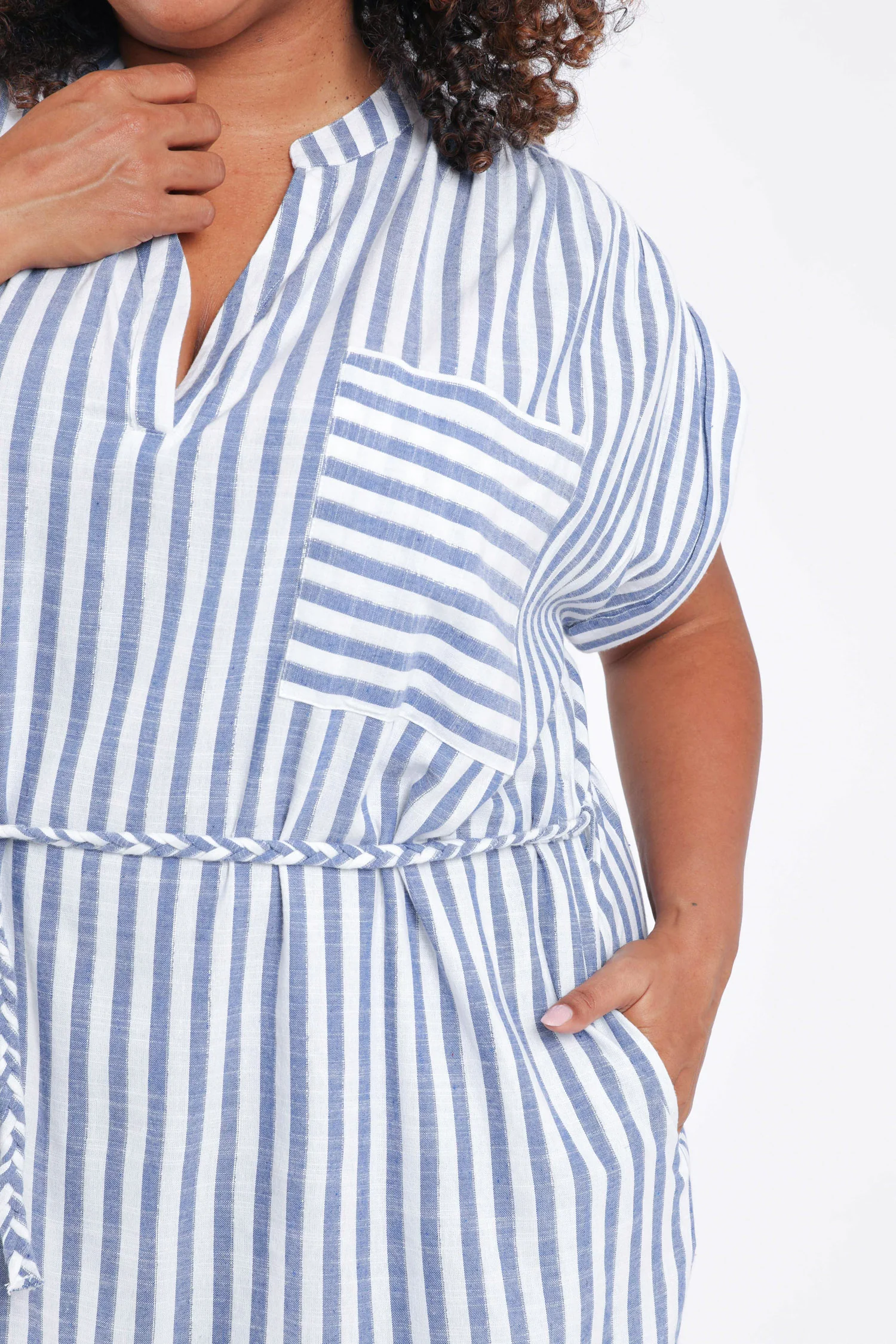 Robe longue en viscose rayée - Image 4