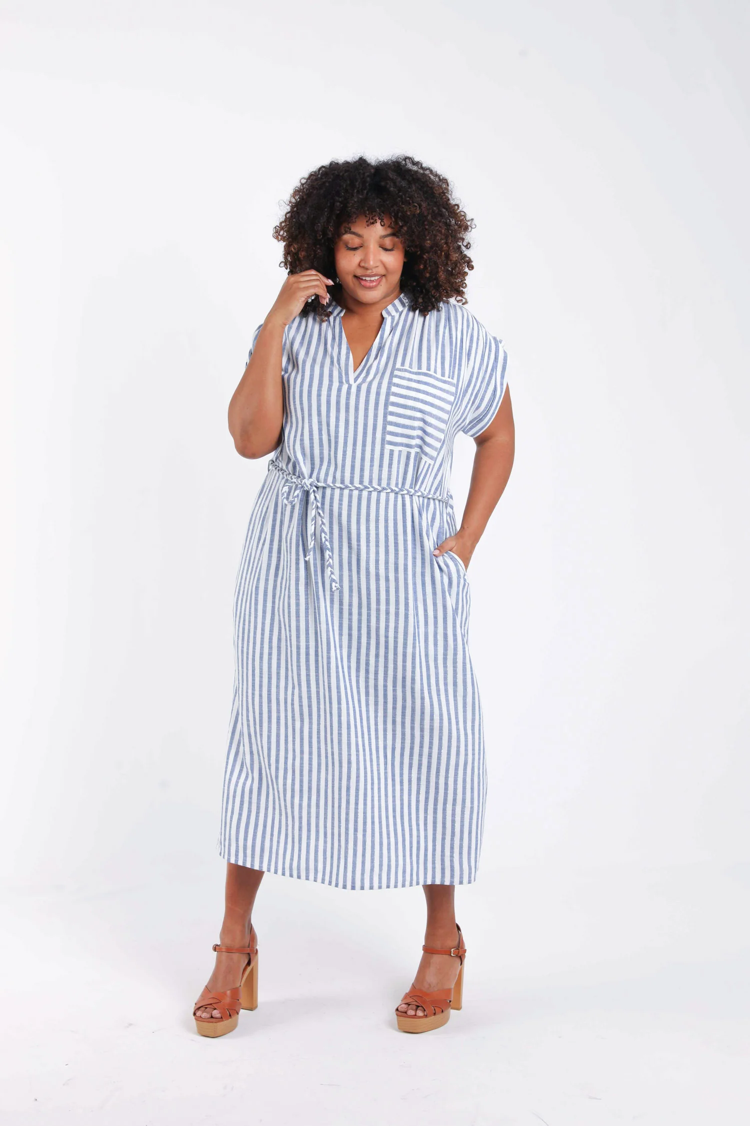 Robe longue en viscose rayée - Image 8
