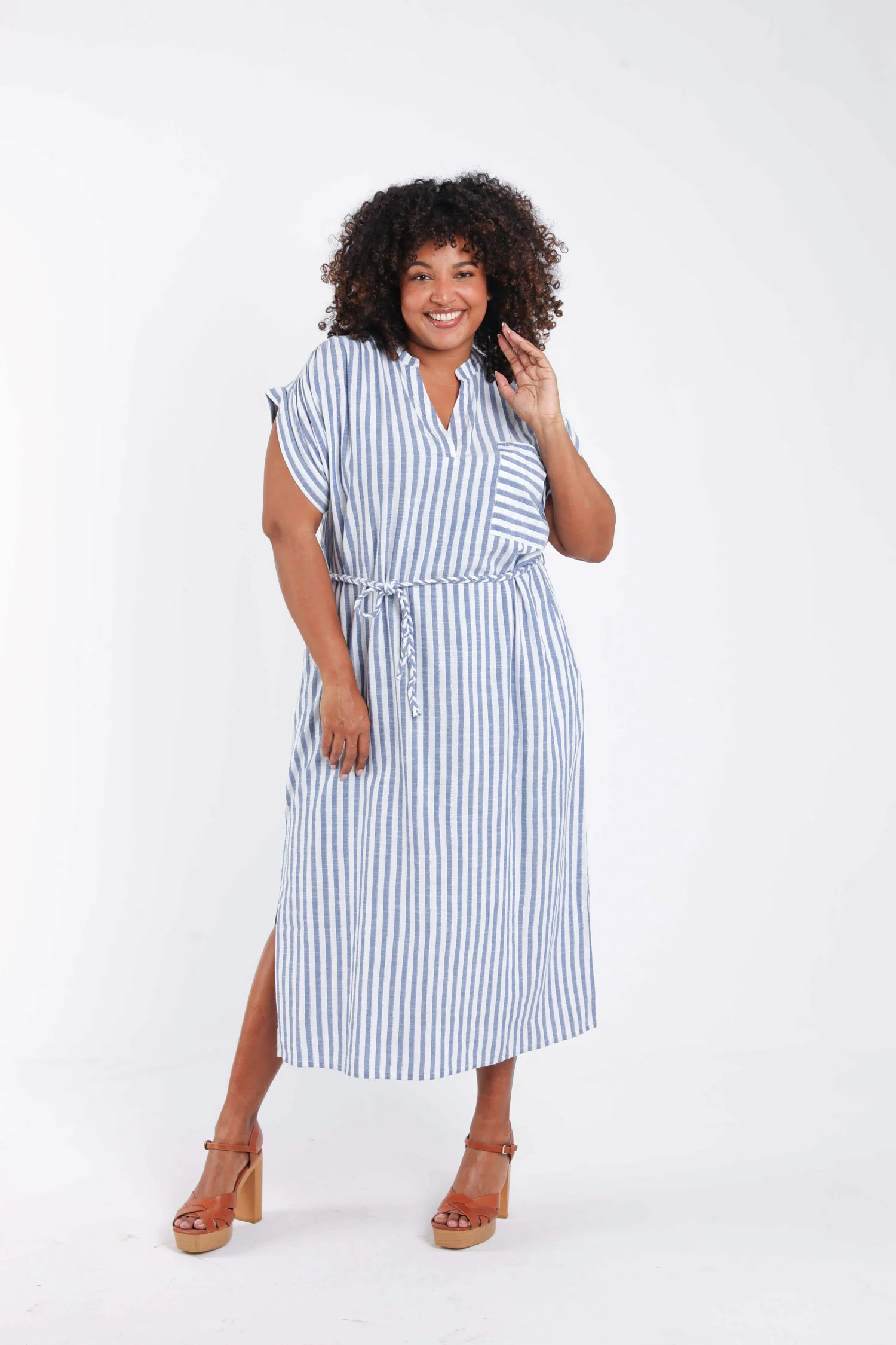 Robe longue en viscose rayée - Image 9