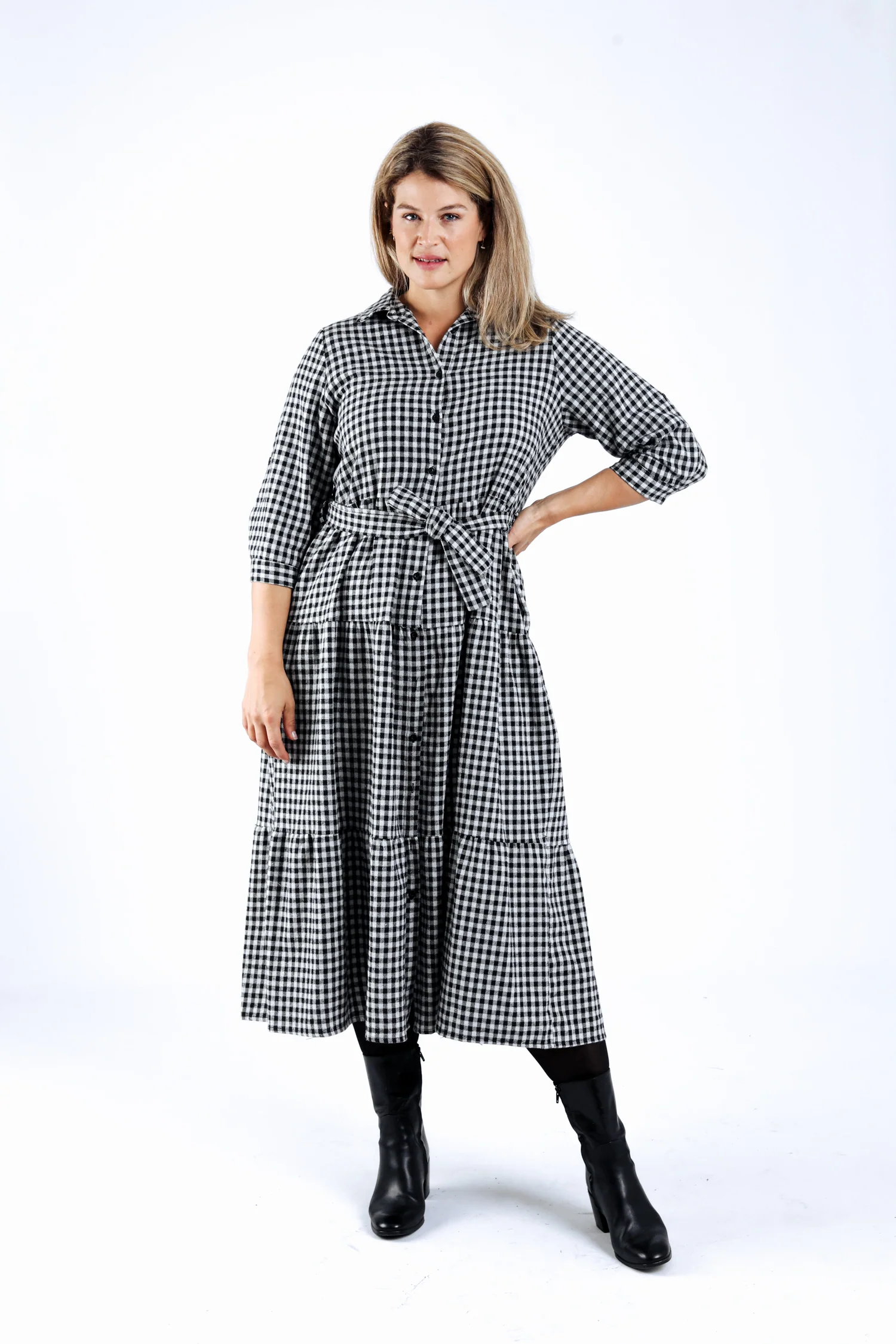 Robe longue imprimé vichy