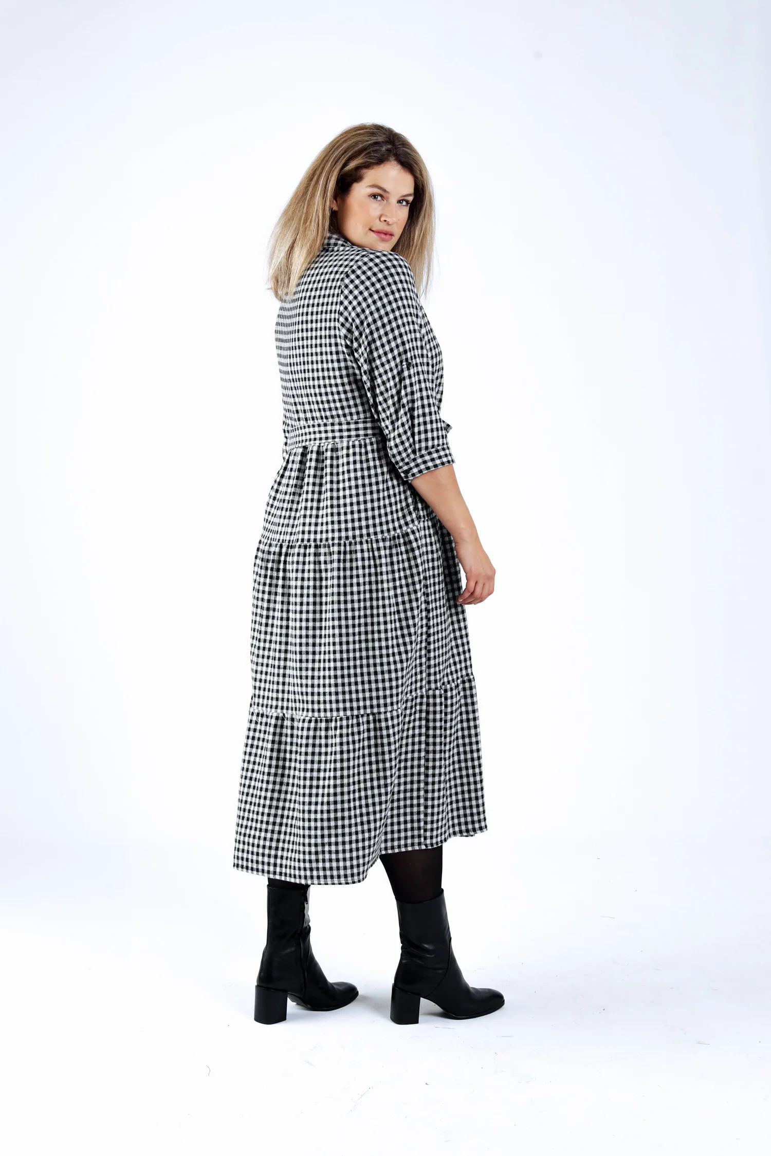 Robe longue imprimé vichy - Image 2