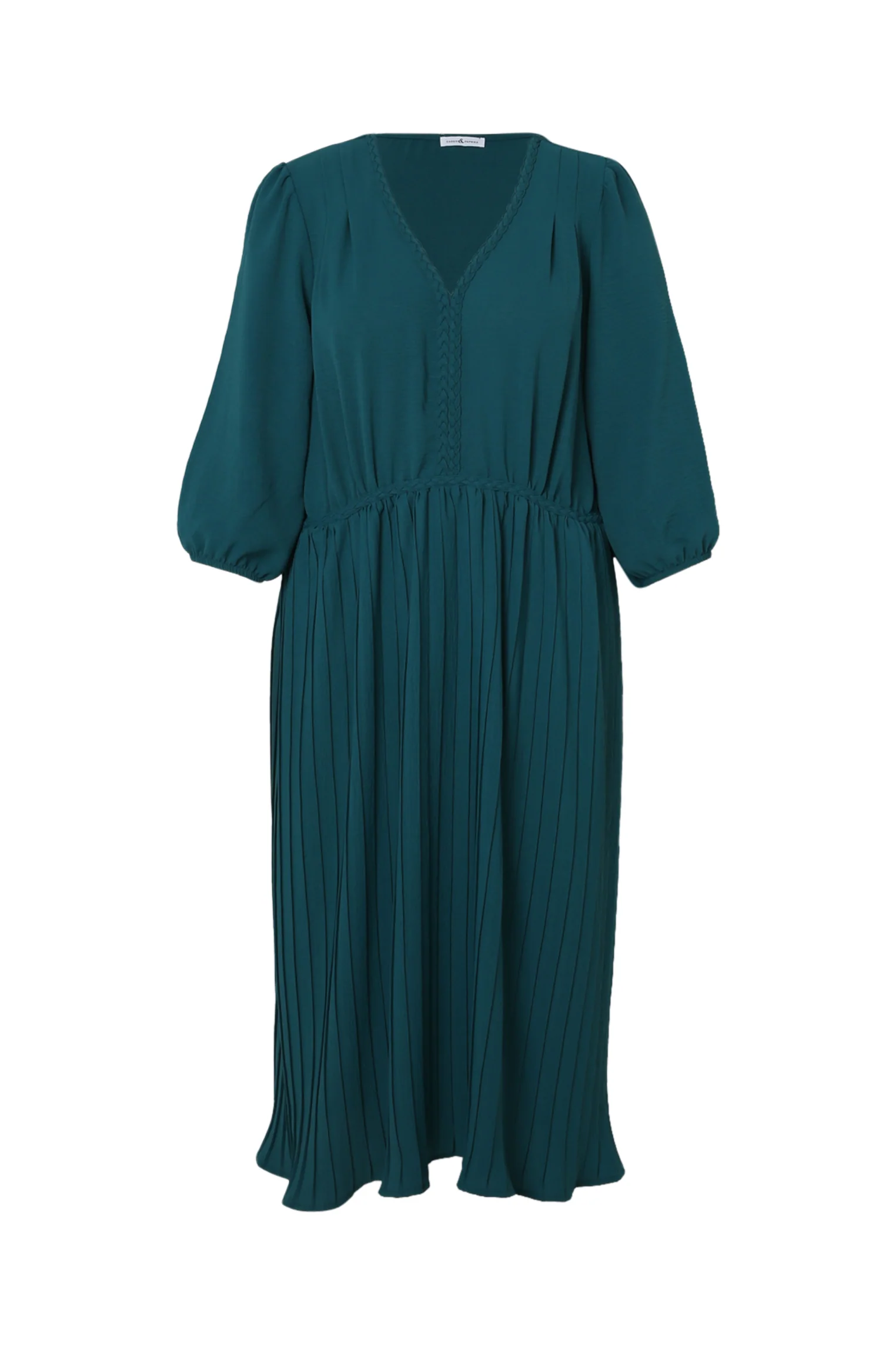 Robe longue unie bas plissé - Image 10