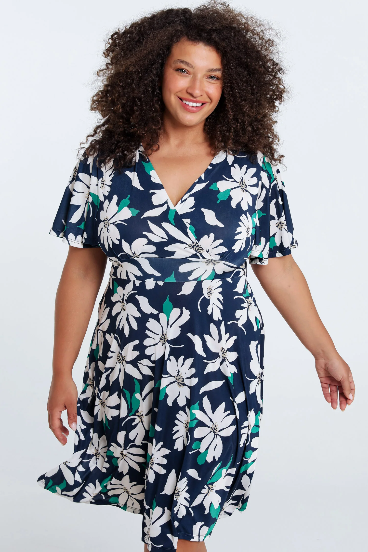 Robe mi-longue imprimé floral