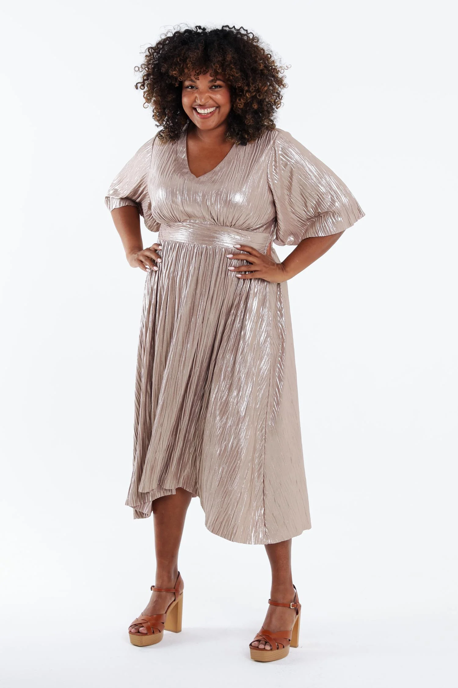 Robe plissée unie - Image 8