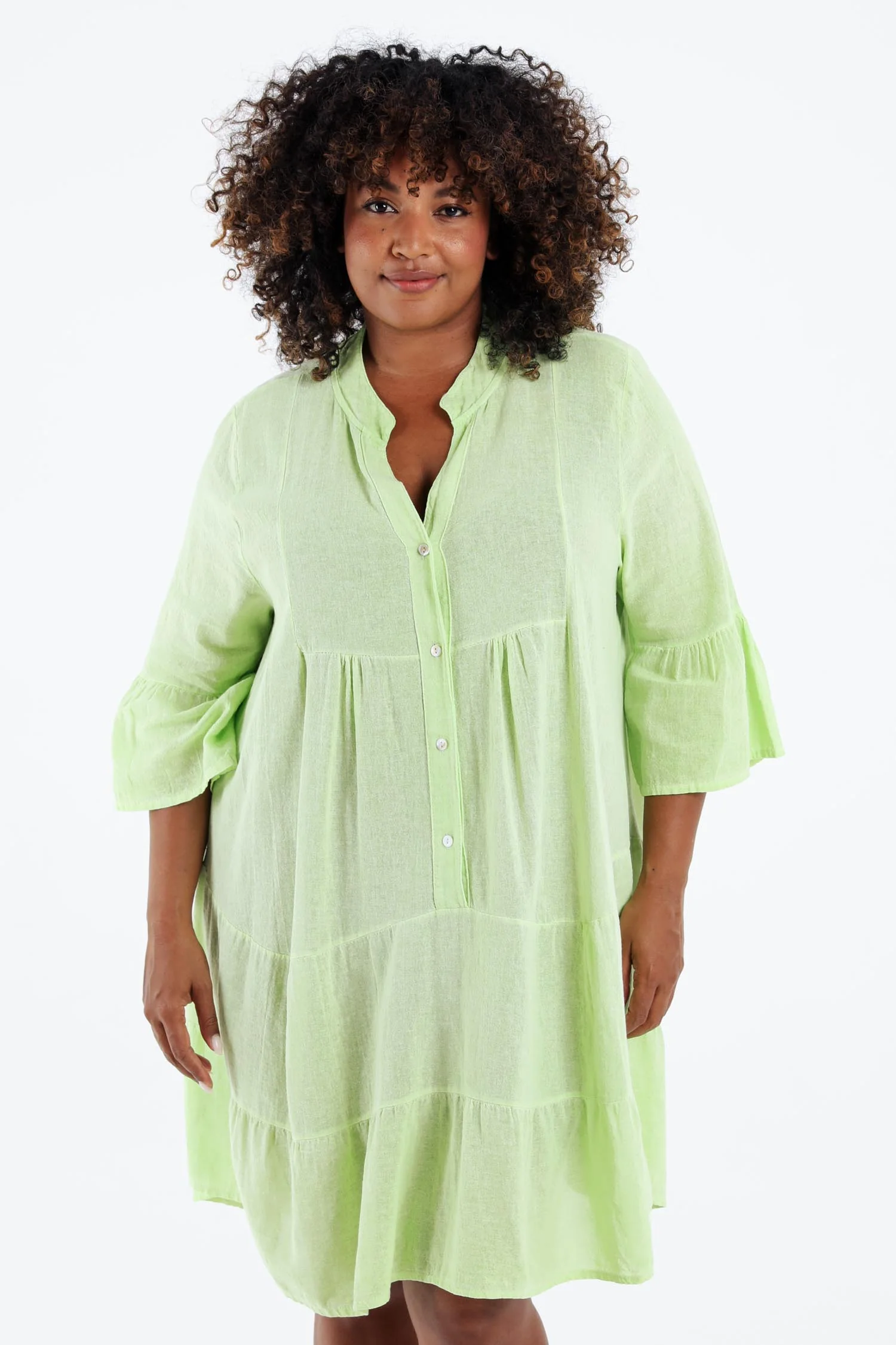 Robe tunique en gaze de coton unie - Image 23